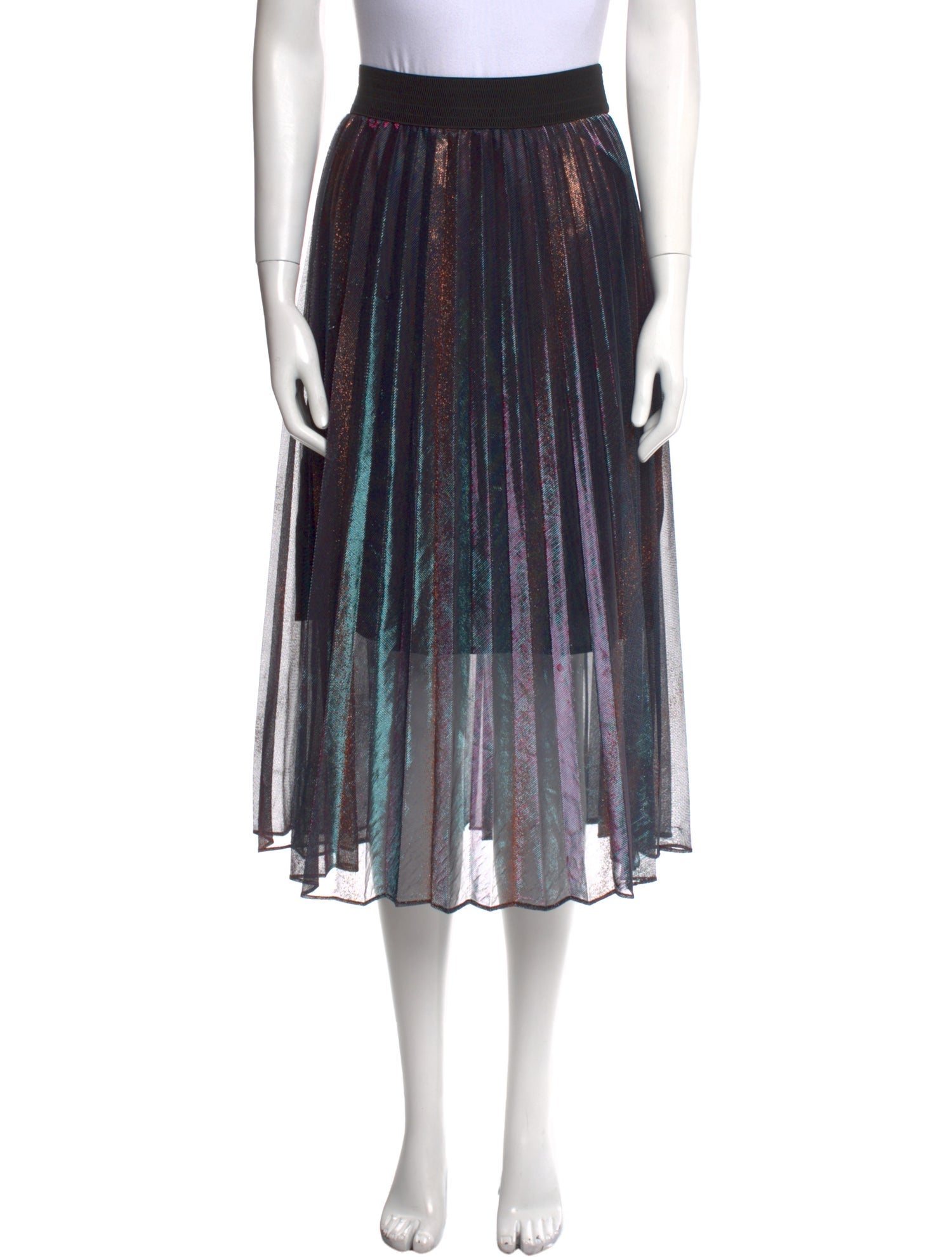 Maje Striped Midi Length Skirt