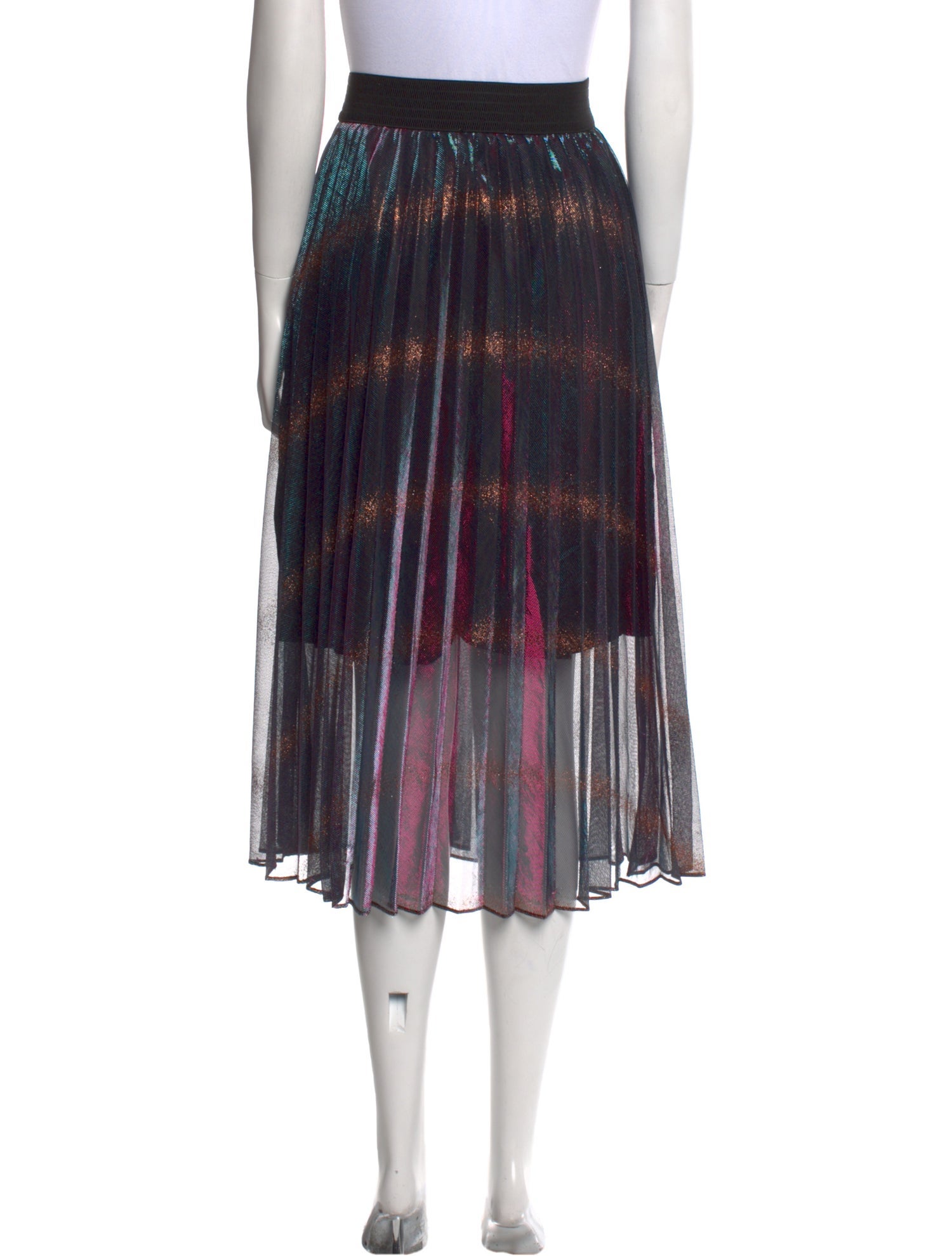 Maje Striped Midi Length Skirt