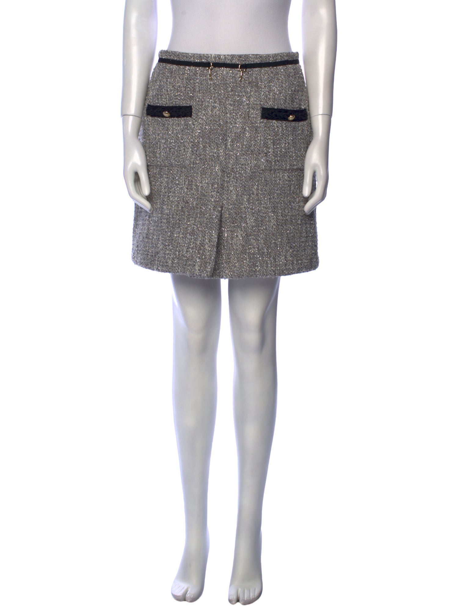 Maje Tweed Pattern Mini Skirt