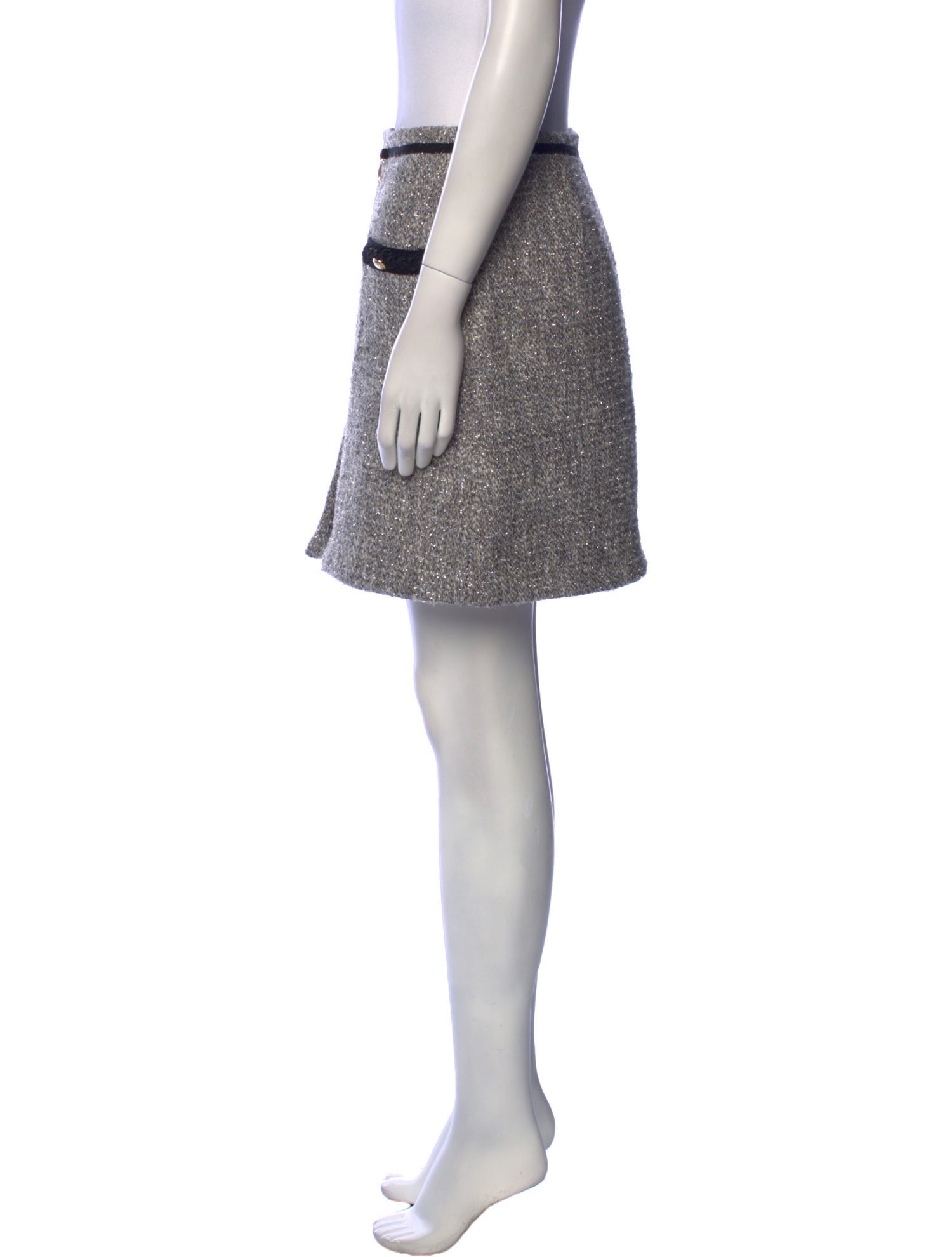 Maje Tweed Pattern Mini Skirt