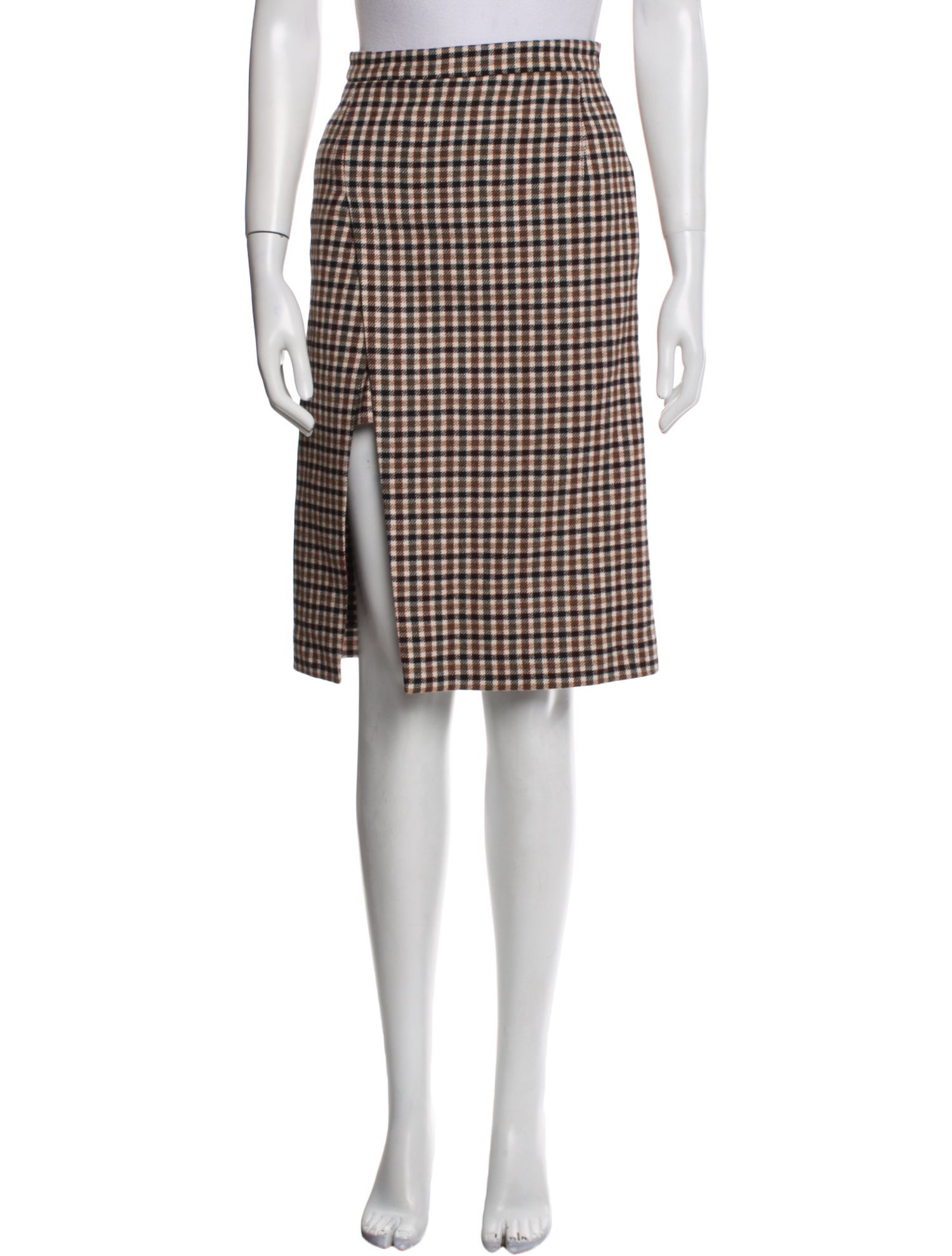 Maje Plaid Print Knee-Length Skirt w/ Tags