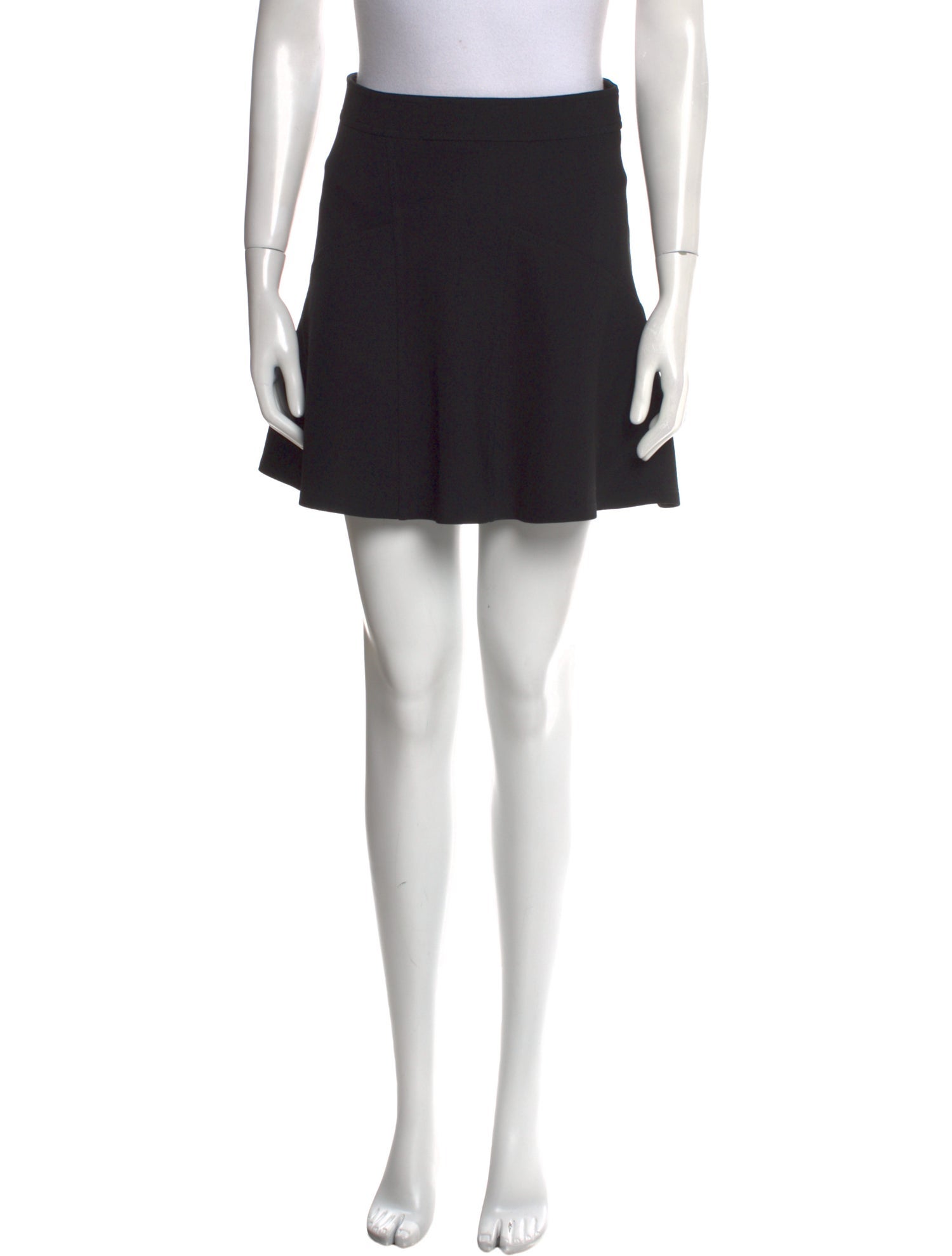 Maje Leather Trim Embellishment Mini Skirt