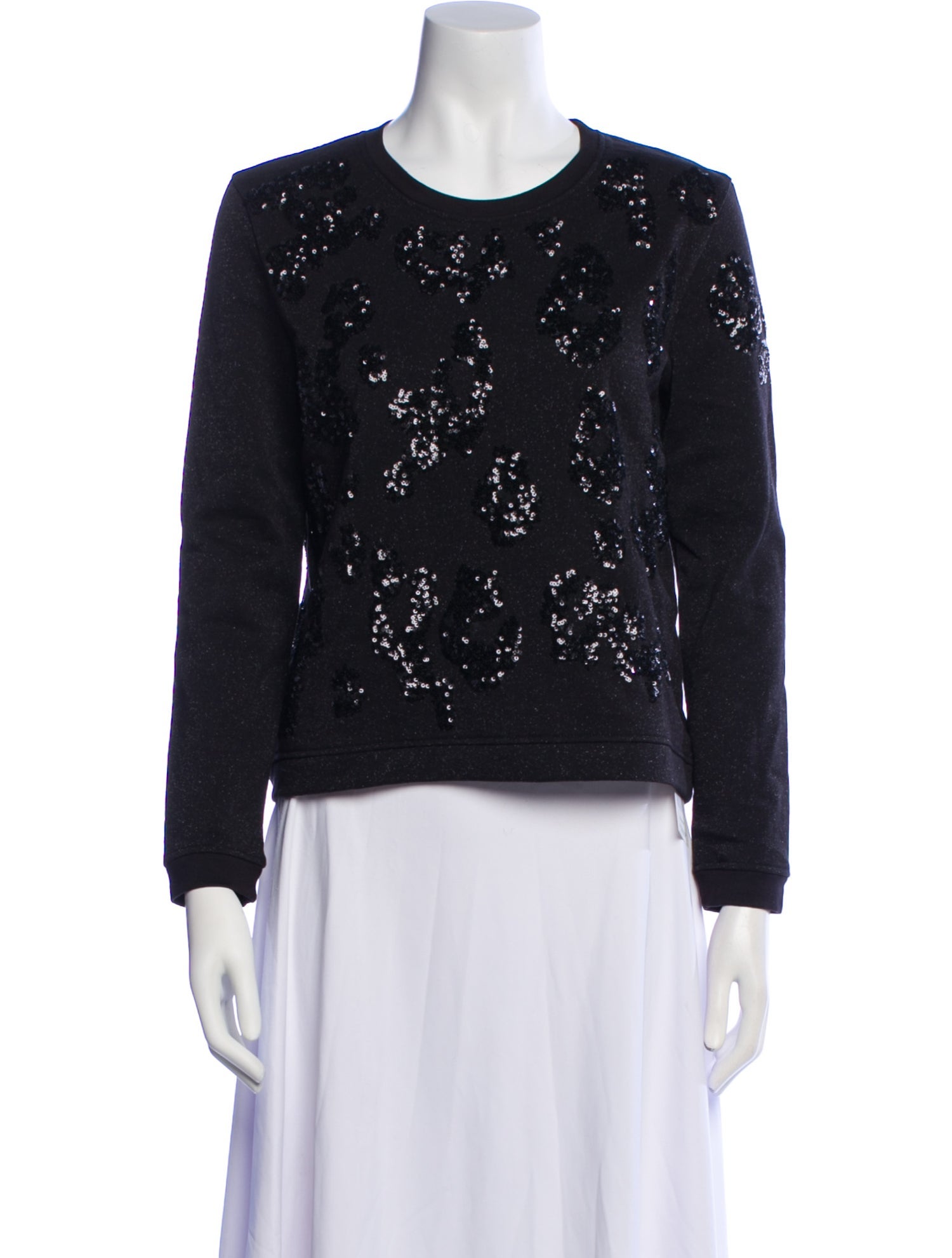 Maje Crew Neck Long Sleeve Sweatshirt