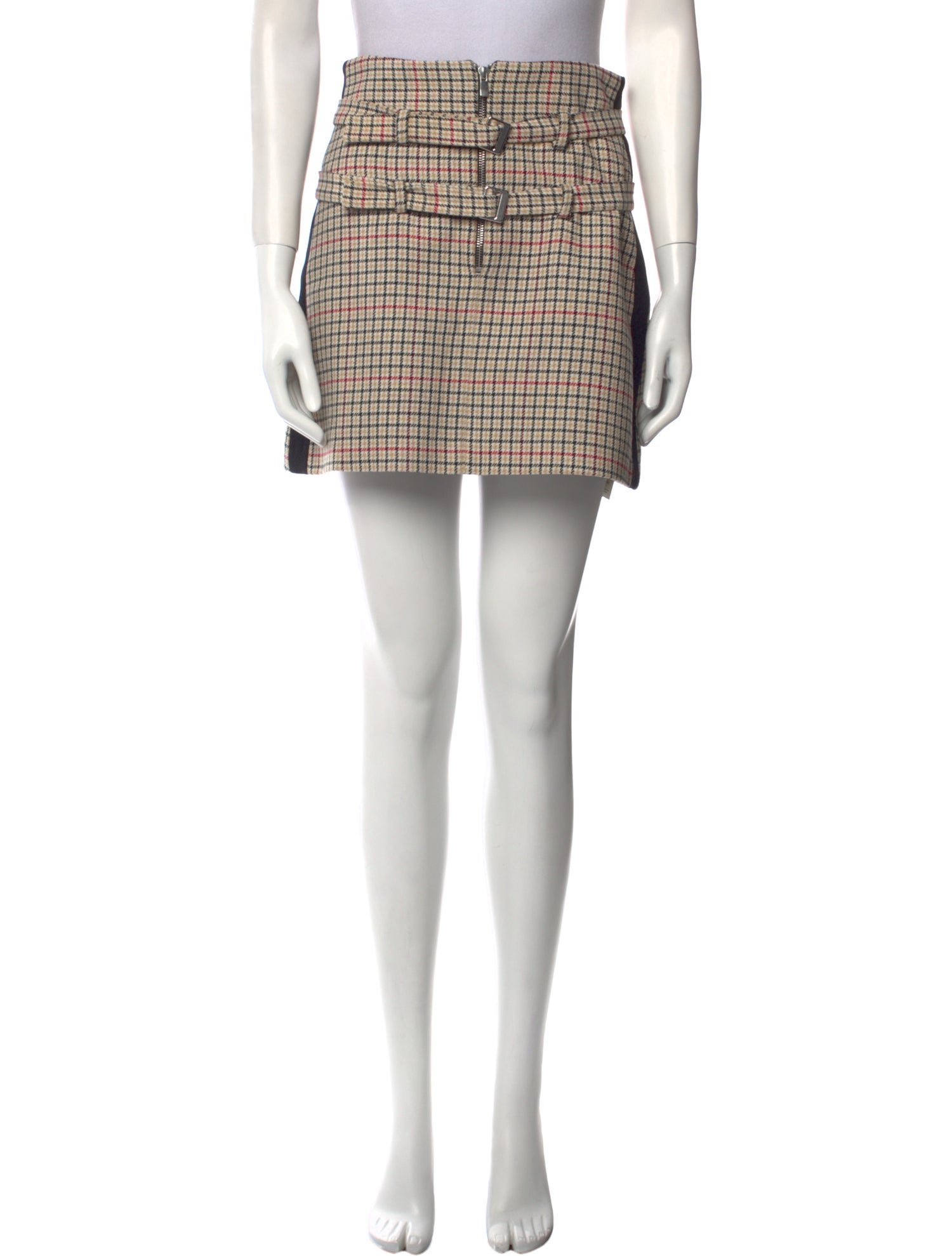 Maje Plaid Print Mini Shorts