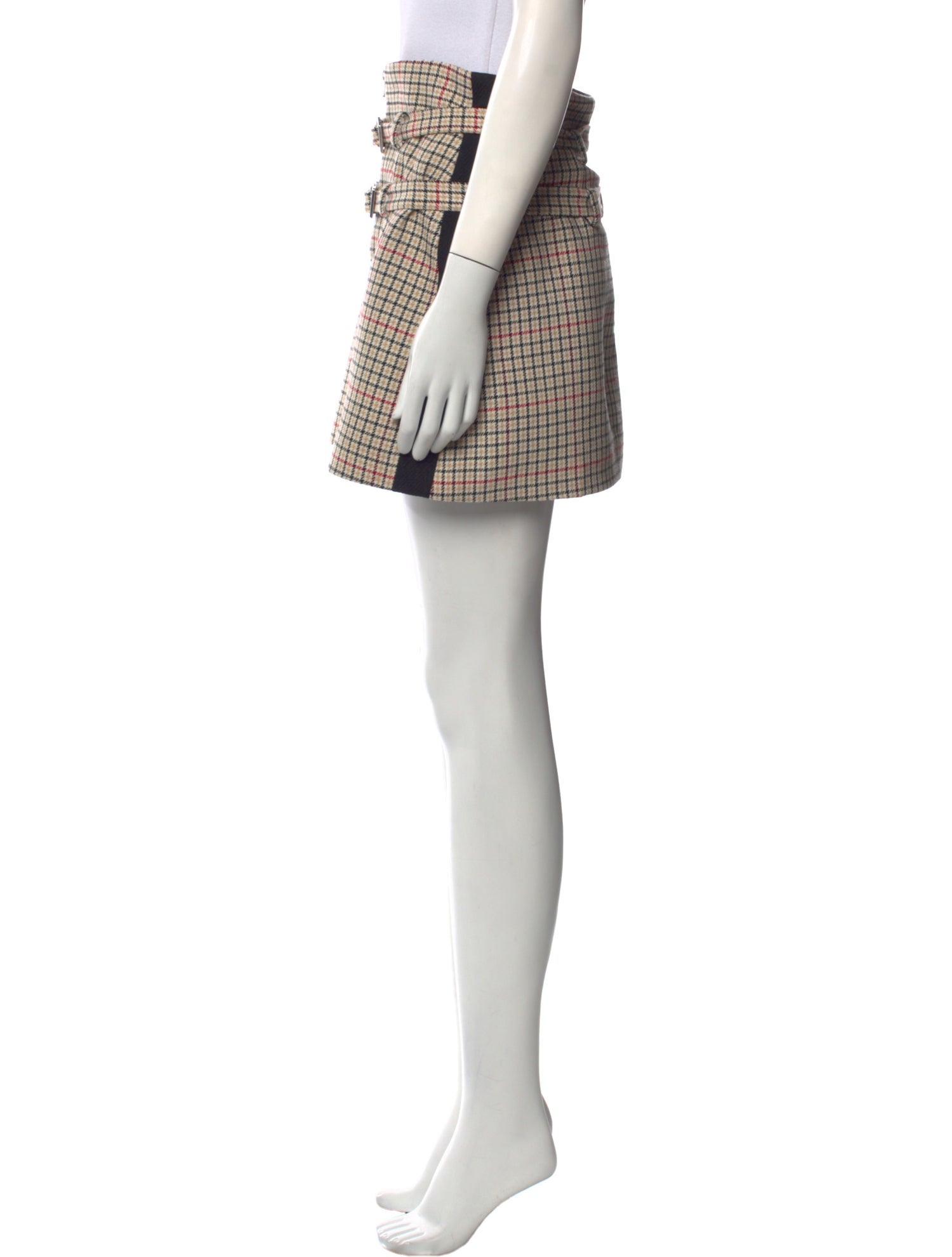 Maje Plaid Print Mini Shorts