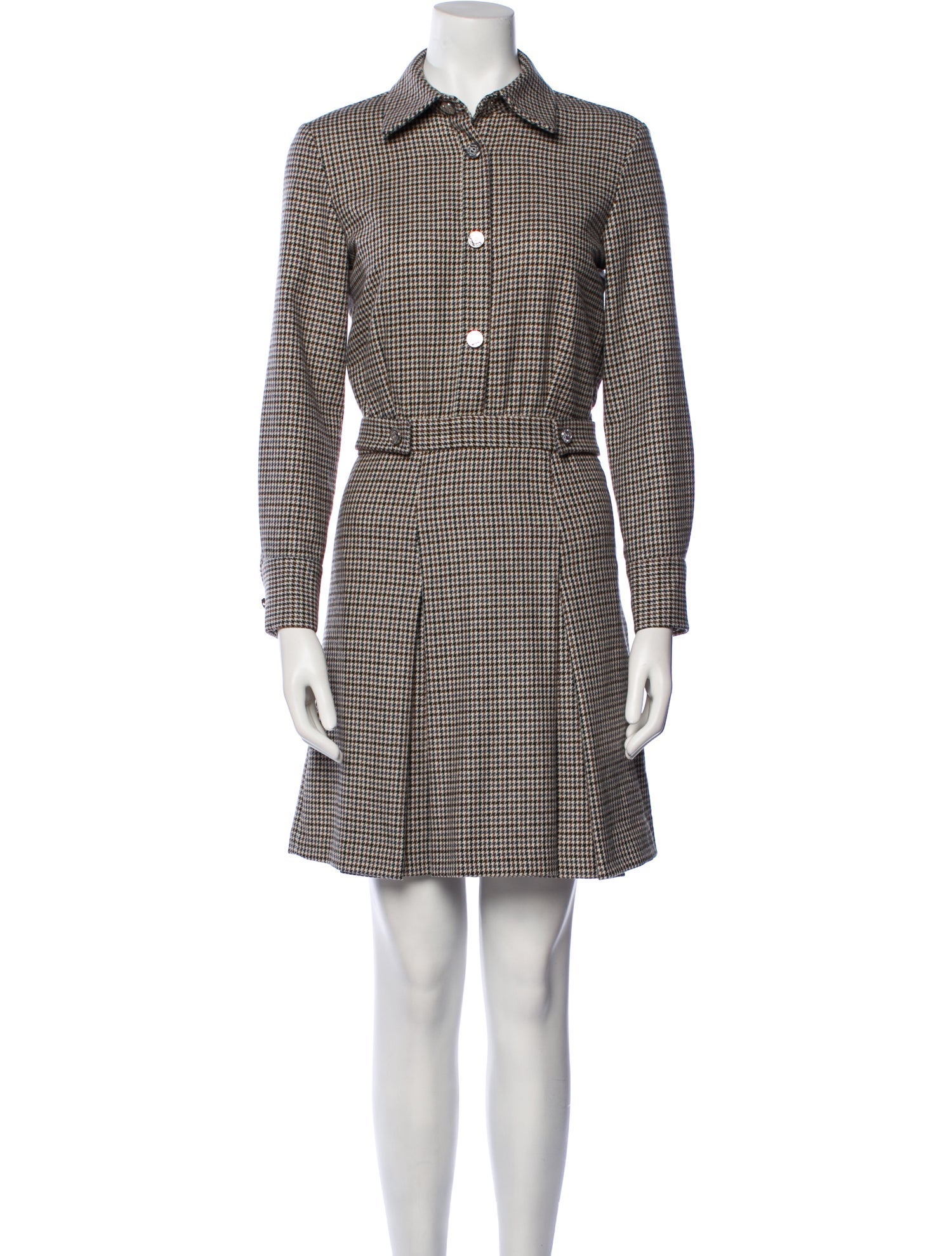 Maje Plaid Print Mini Dress