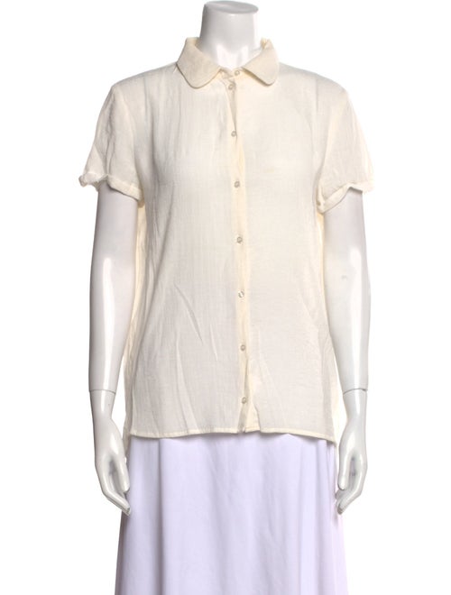 Maje Short Sleeve Button-Up Top