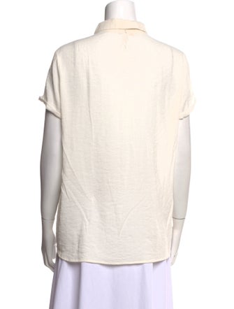 Maje Short Sleeve Button-Up Top