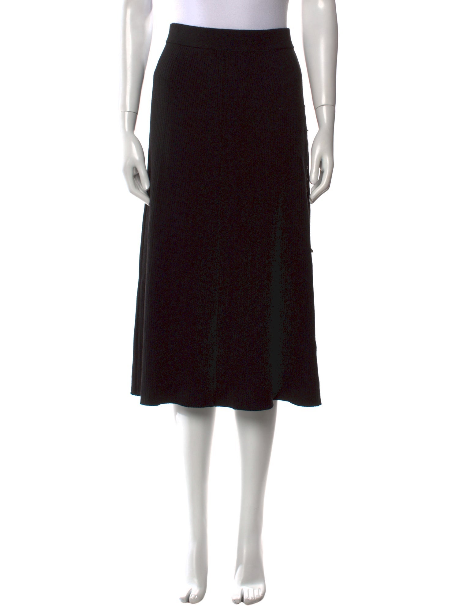 Maje Leather Trim Embellishment Midi Length Skirt