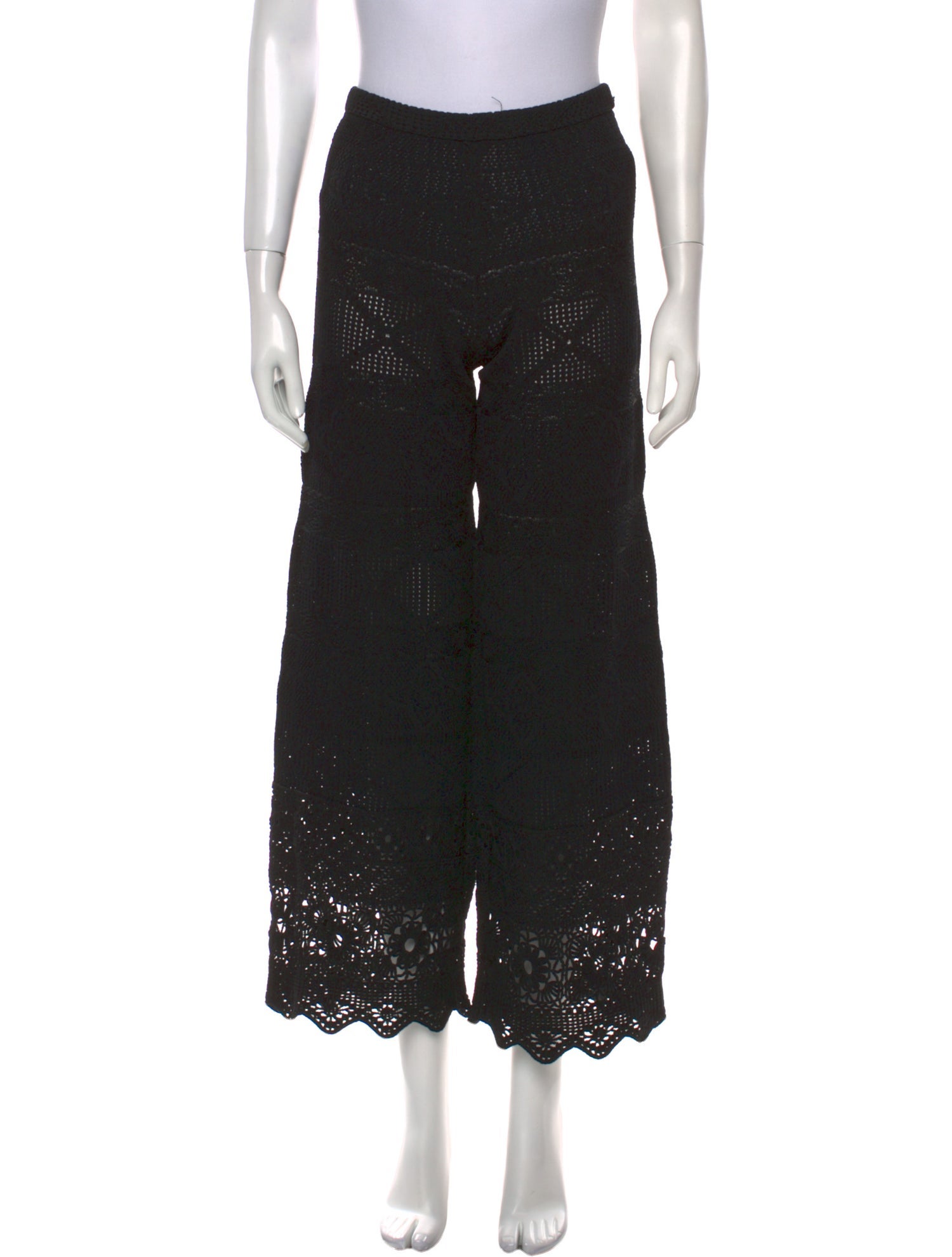 Maje Lace Pattern Wide Leg Pants