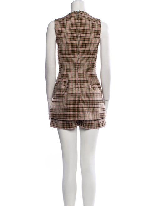 Maje Wool Plaid Print Romper