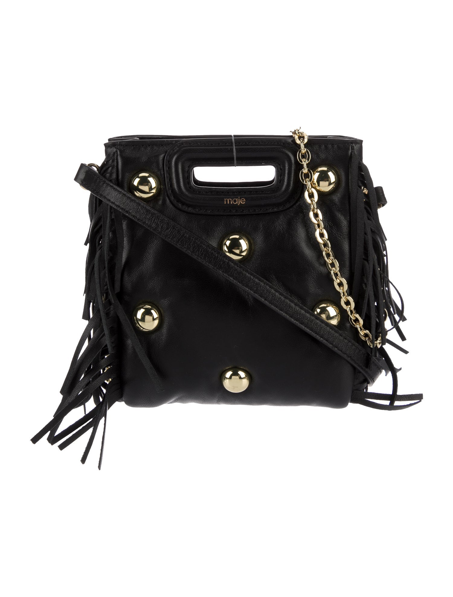 Maje Leather Top Handle Bag