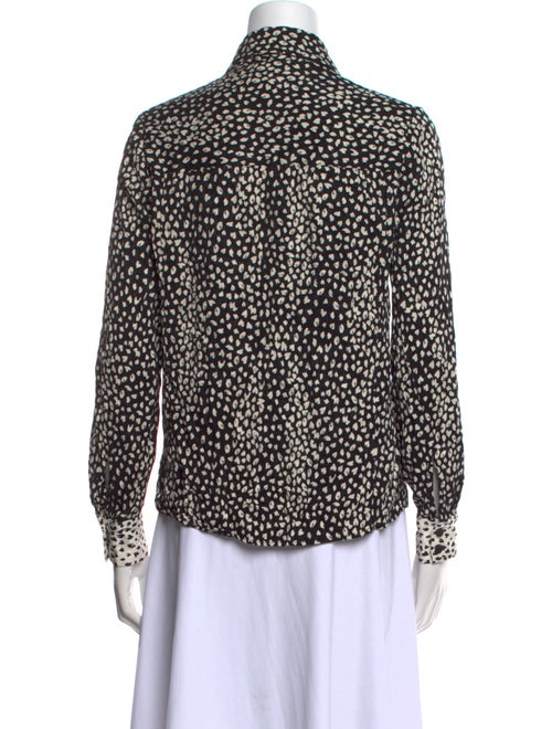 Maje Printed Long Sleeve Button-Up Top