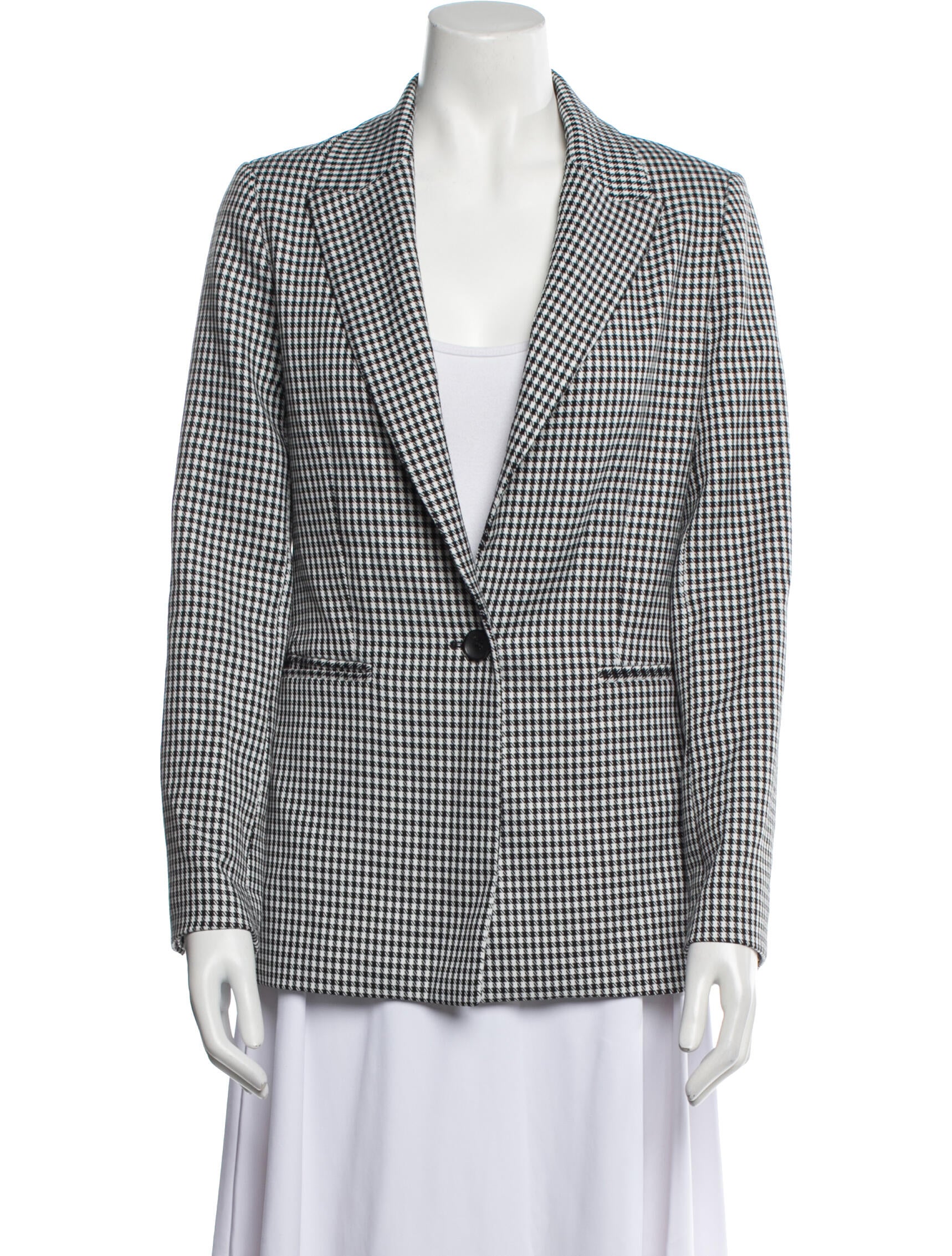 Maje Plaid Print Blazer