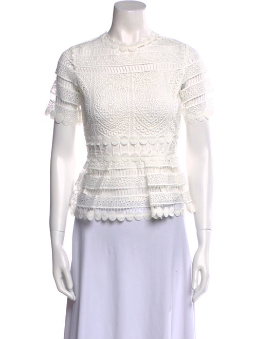 Maje Mock Neck Short Sleeve Crop Top