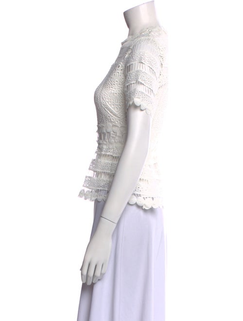 Maje Mock Neck Short Sleeve Crop Top