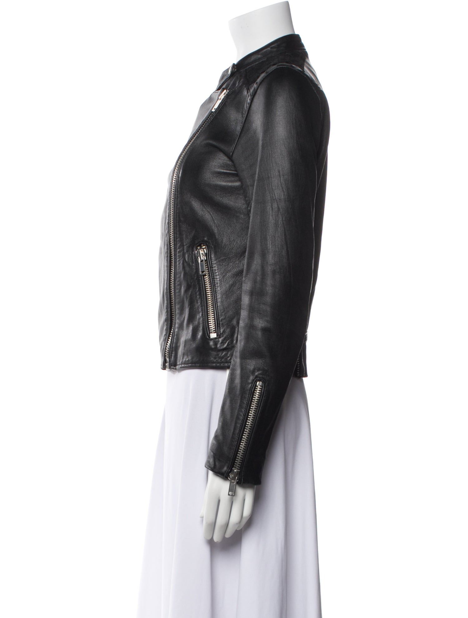 Maje Lamb Leather Biker Jacket