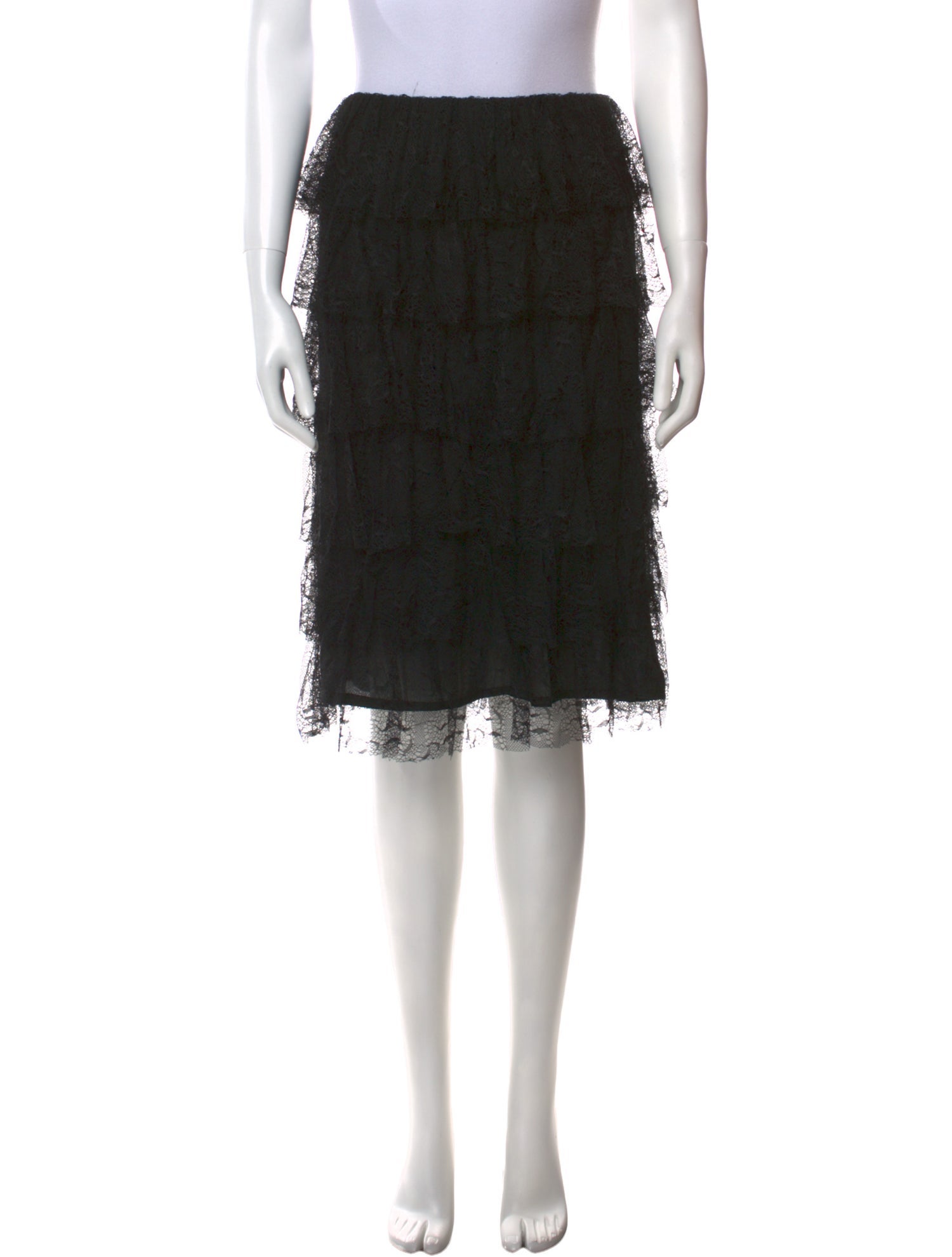 Maje Lace Trim Embellishment Knee-Length Skirt