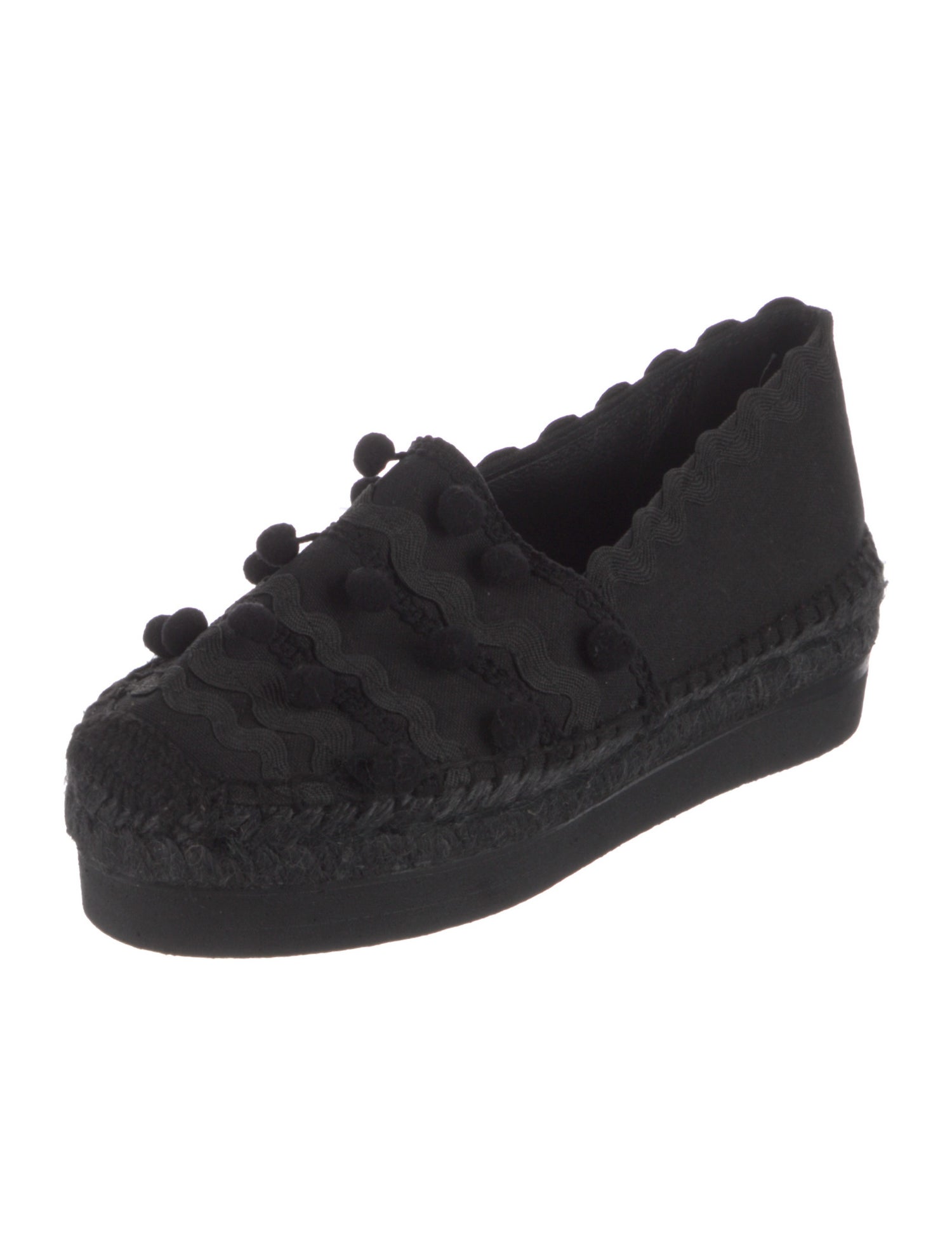 Maje Canvas Pom-Pom Embellishments Moccasins