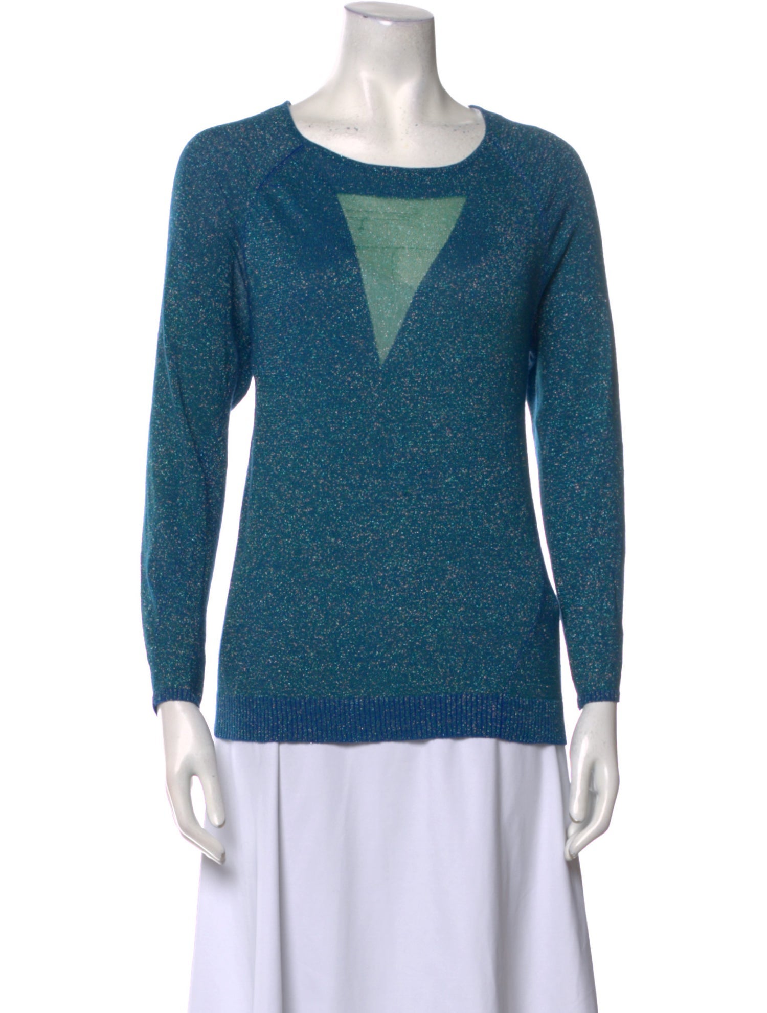 Maje Scoop Neck Long Sleeve Top