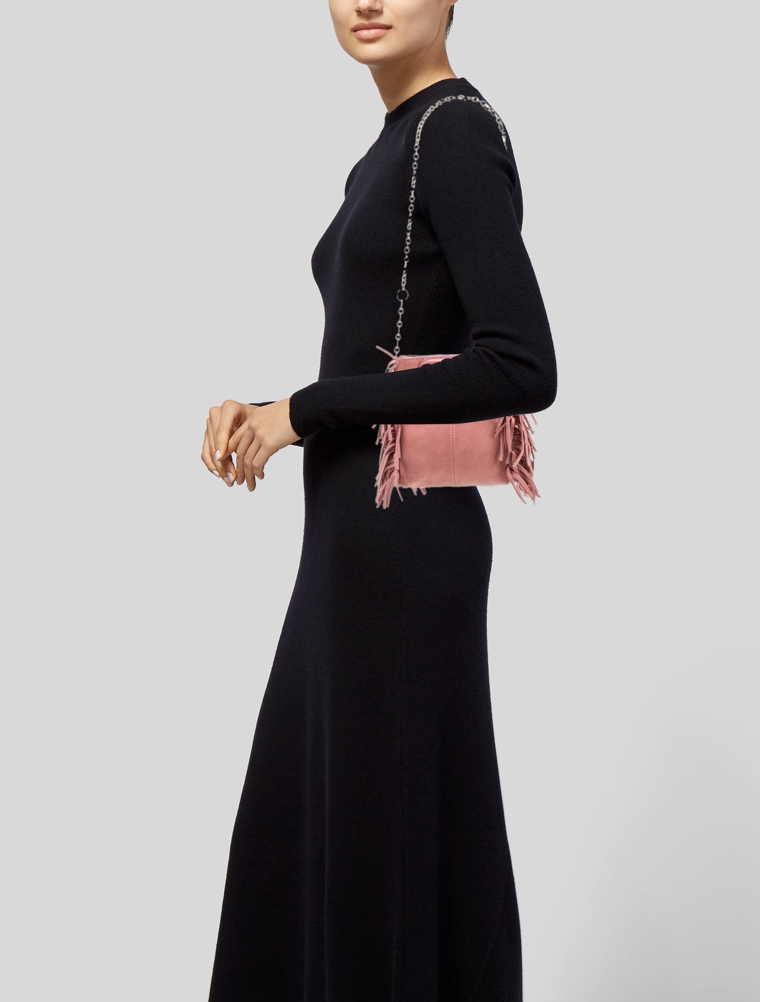 Maje Suede Shoulder Bag