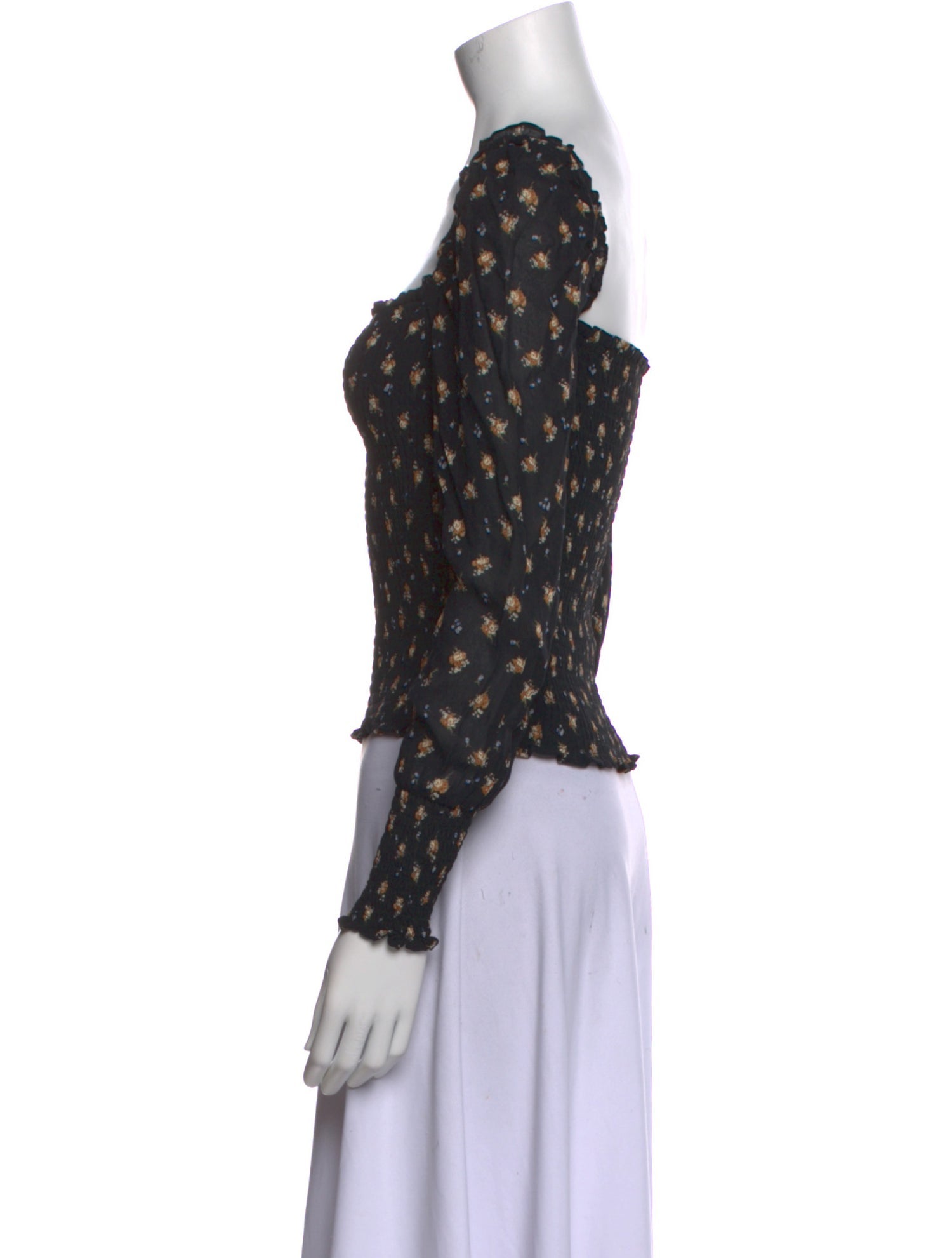 Maje Printed Square Neckline Crop Top