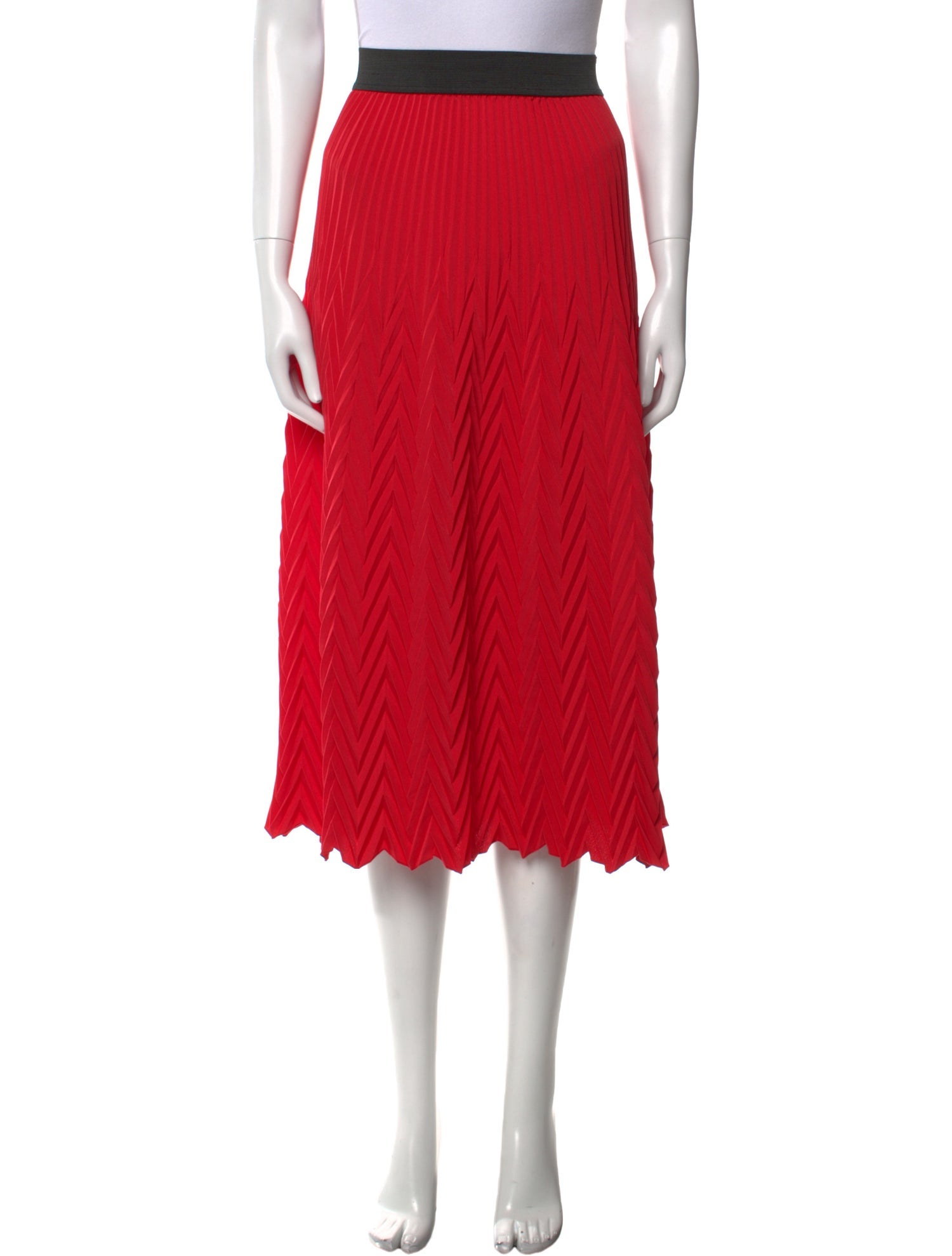 Maje Pleated Accents Midi Length Skirt