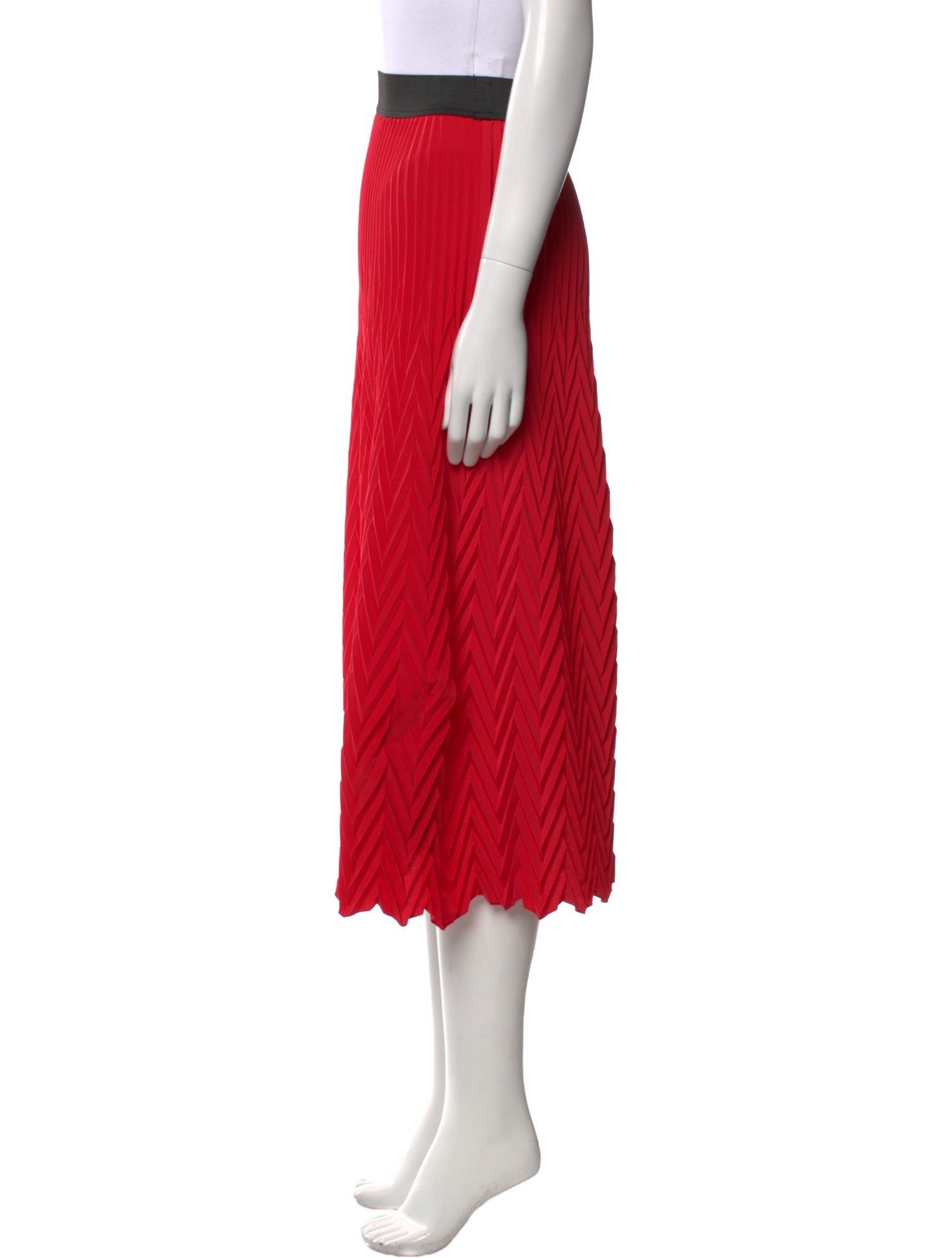 Maje Pleated Accents Midi Length Skirt