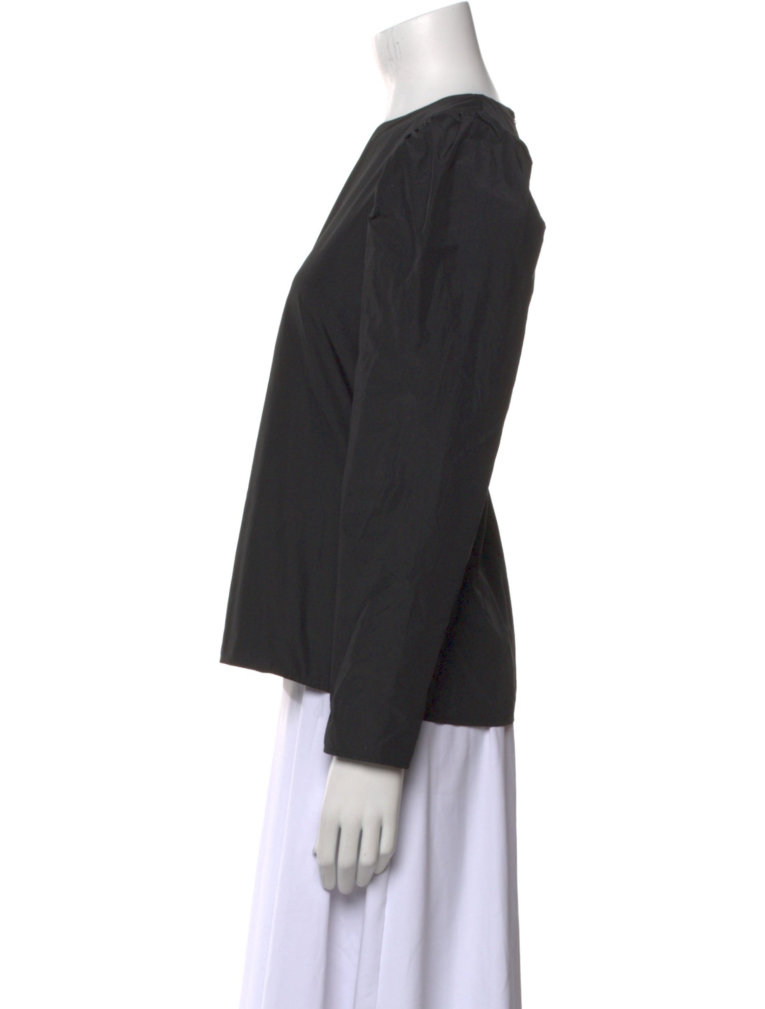 Maje Bateau Neckline Three-Quarter Sleeve Blouse