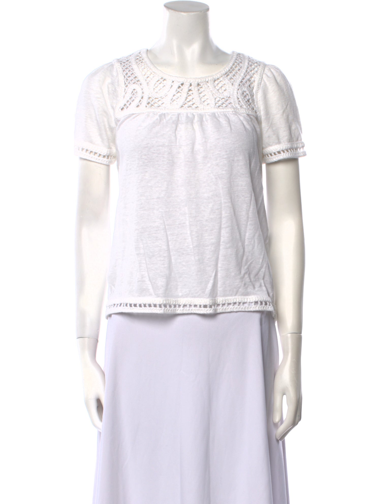 Maje Scoop Neck Short Sleeve Top