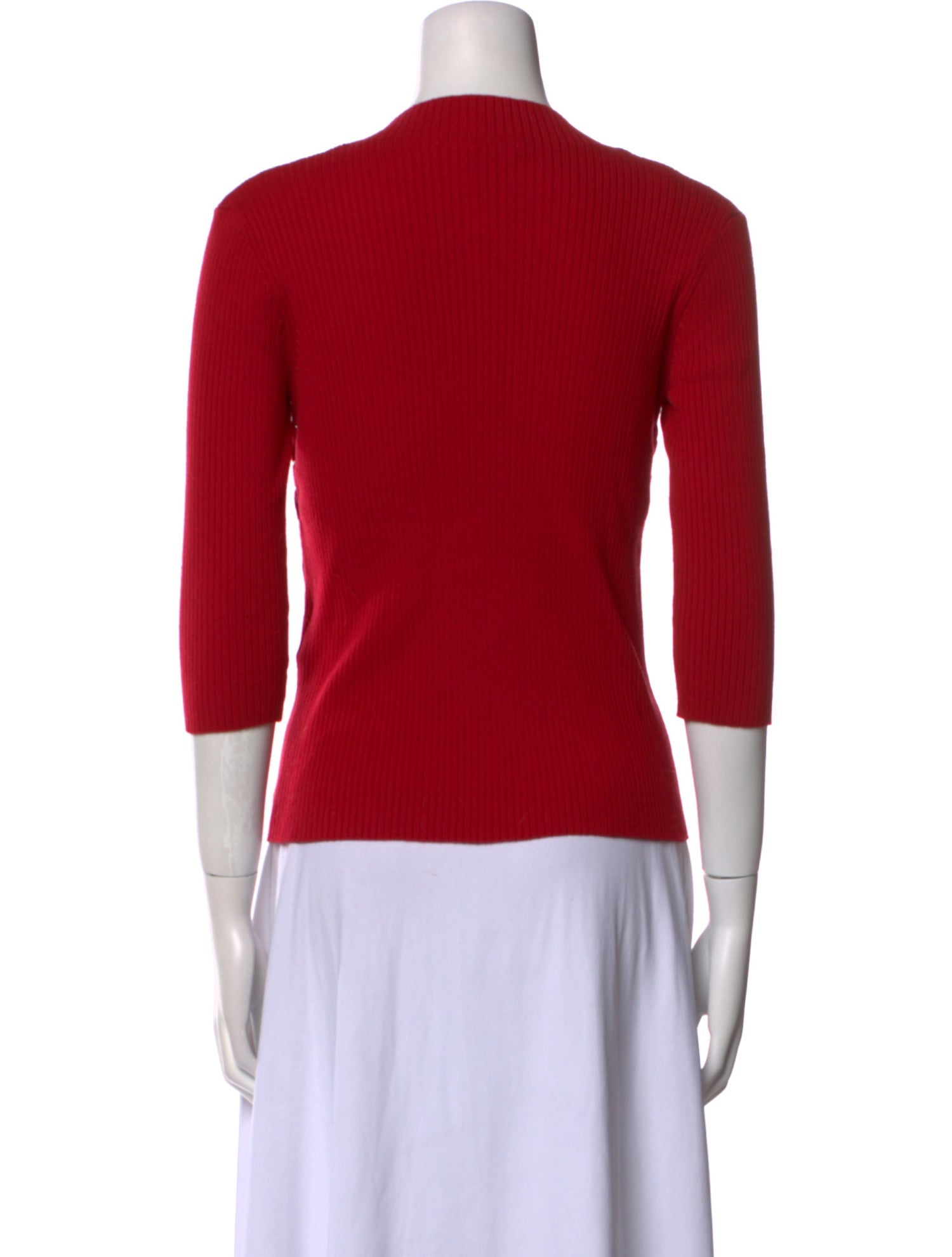 Maje Mock Neck Three-Quarter Sleeve Top