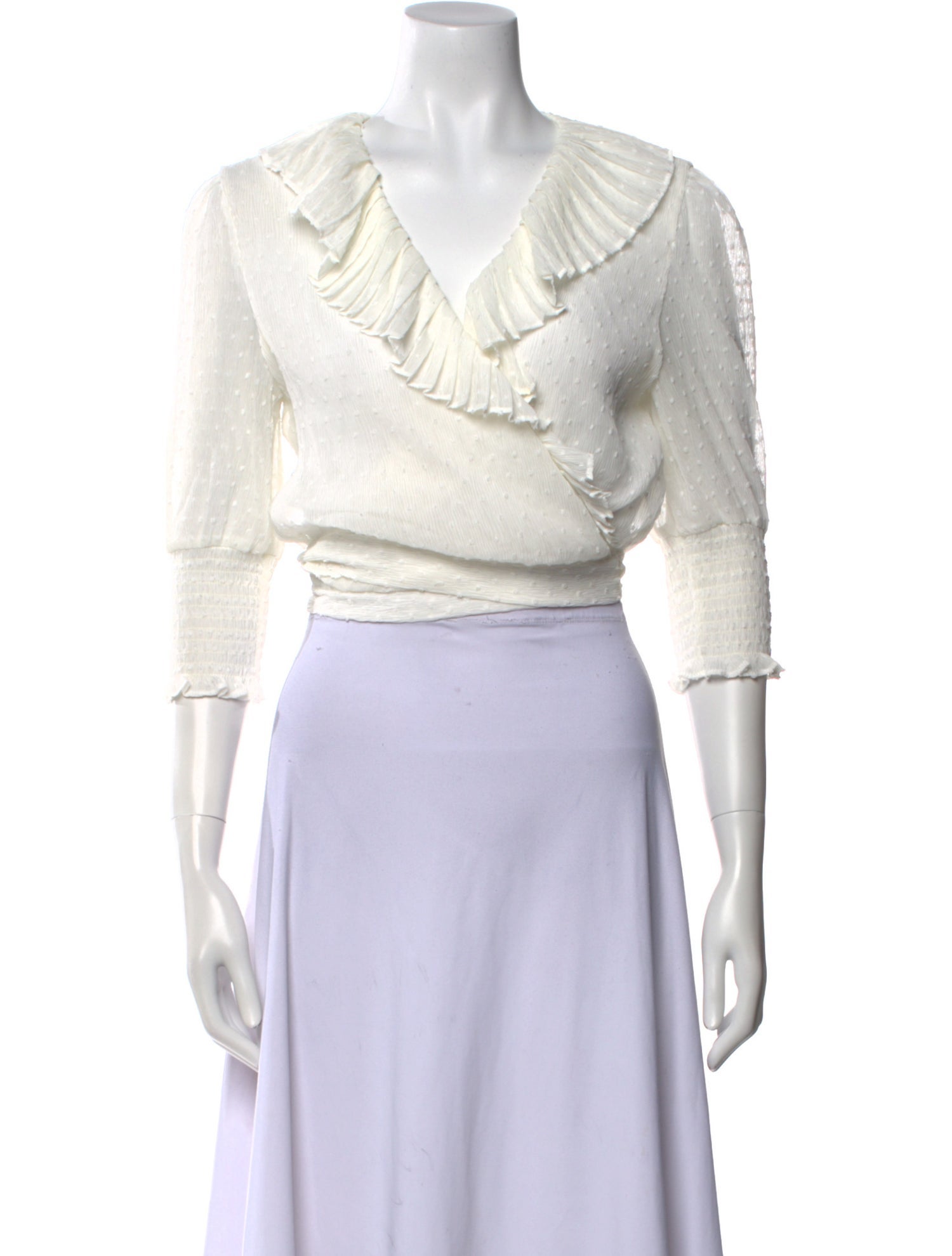 Maje Three-Quarter Sleeve Crop Top