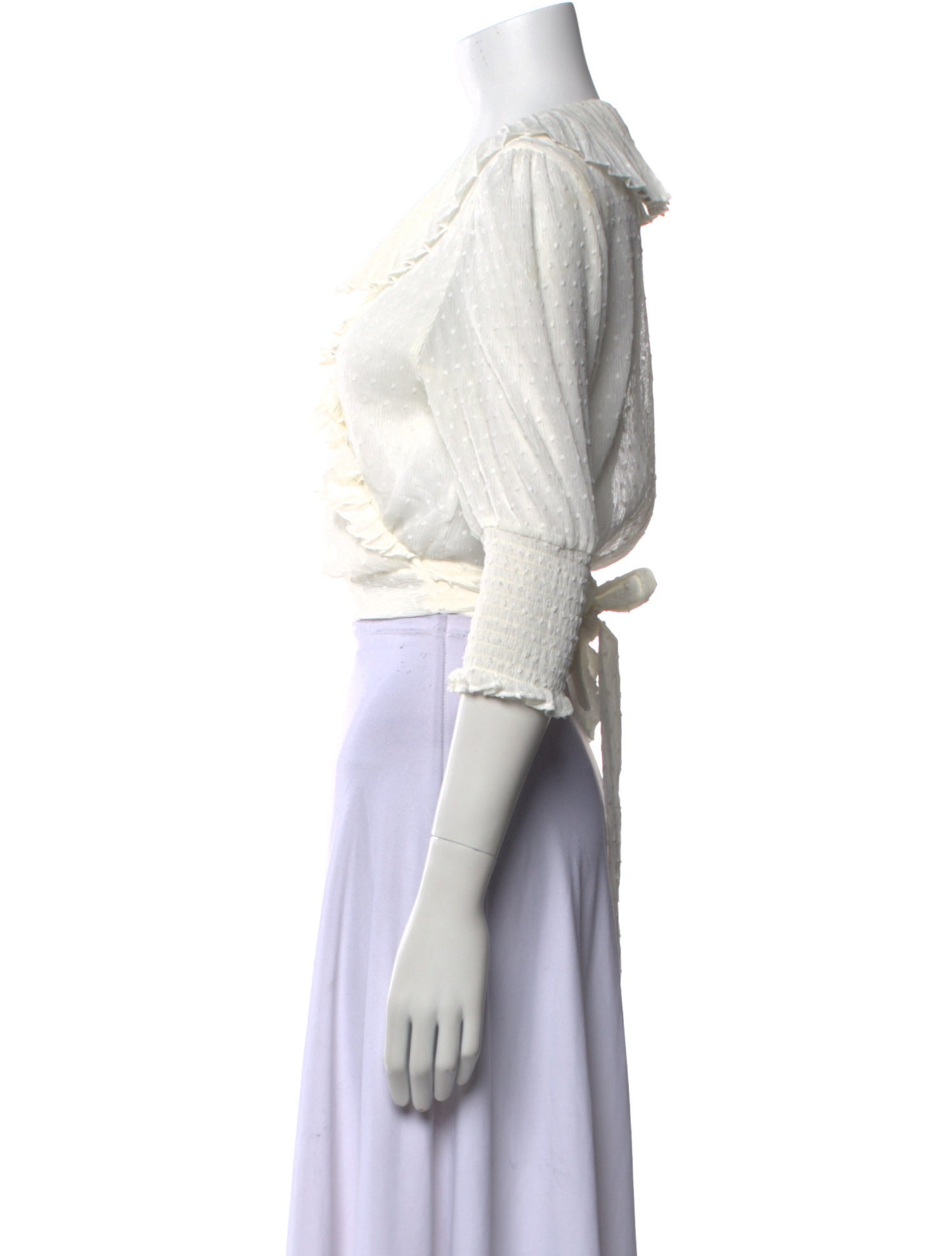 Maje Three-Quarter Sleeve Crop Top