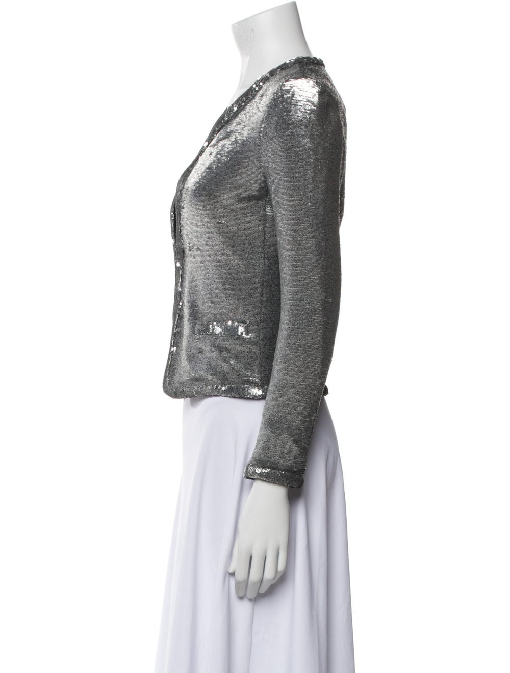 Maje Evening Jacket Silver Sequin Embellishments … - image 2