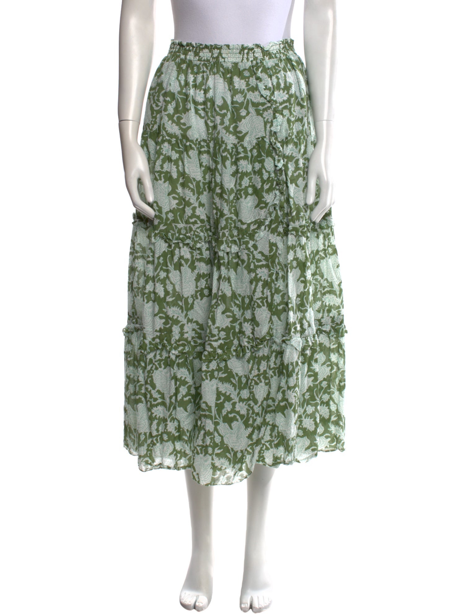 Maje Printed Midi Length Skirt