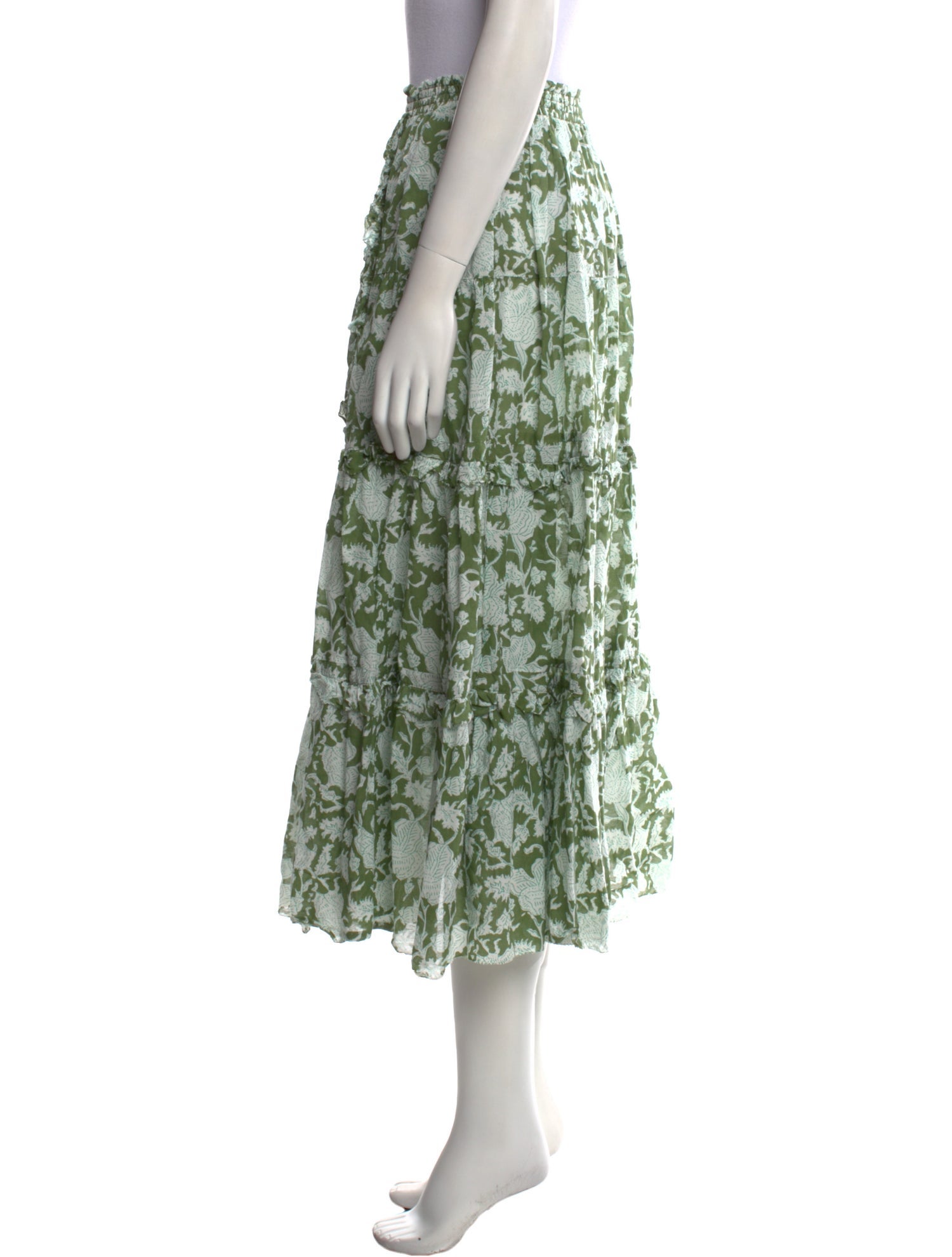 Maje Printed Midi Length Skirt