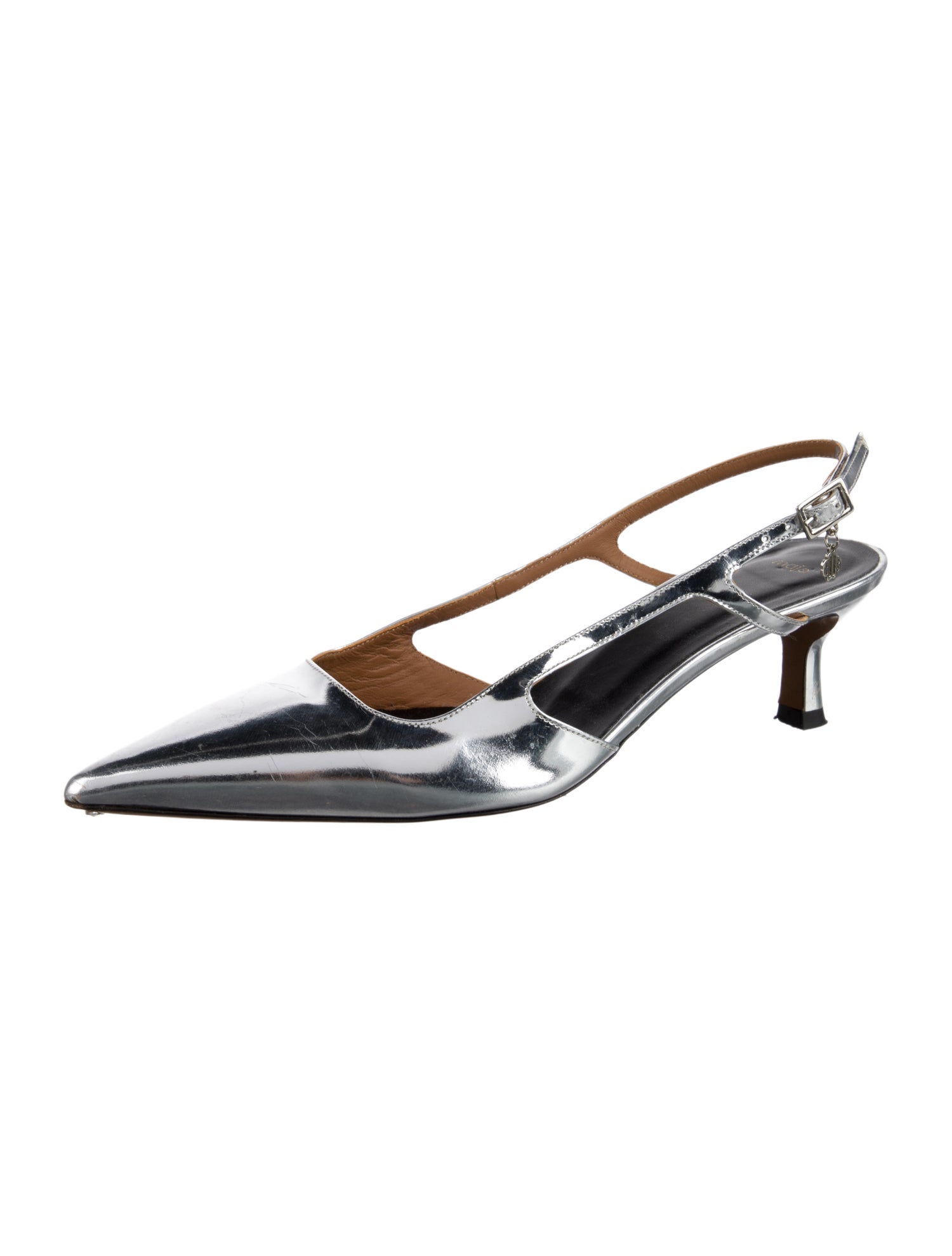 Maje Patent Leather Slingback Pumps