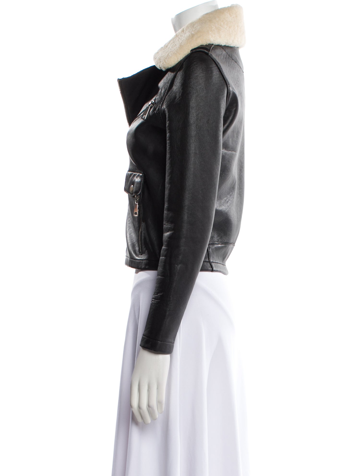 Maje Lamb Leather Biker Jacket