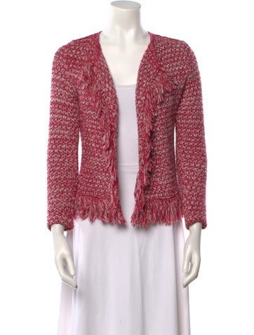 Maje Knitwear Tweed Pattern Open Front Sweater S