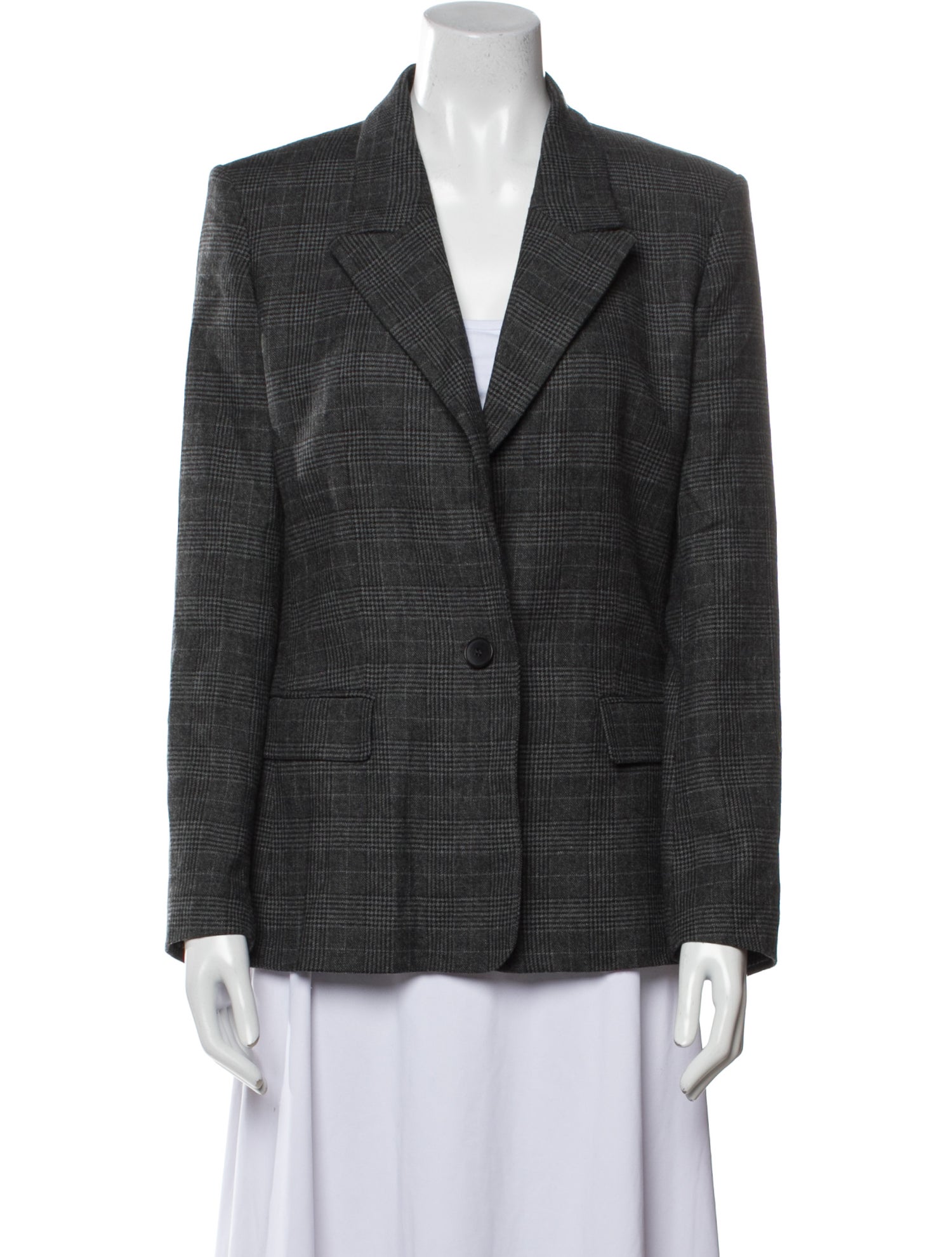 Maje Plaid Print Blazer