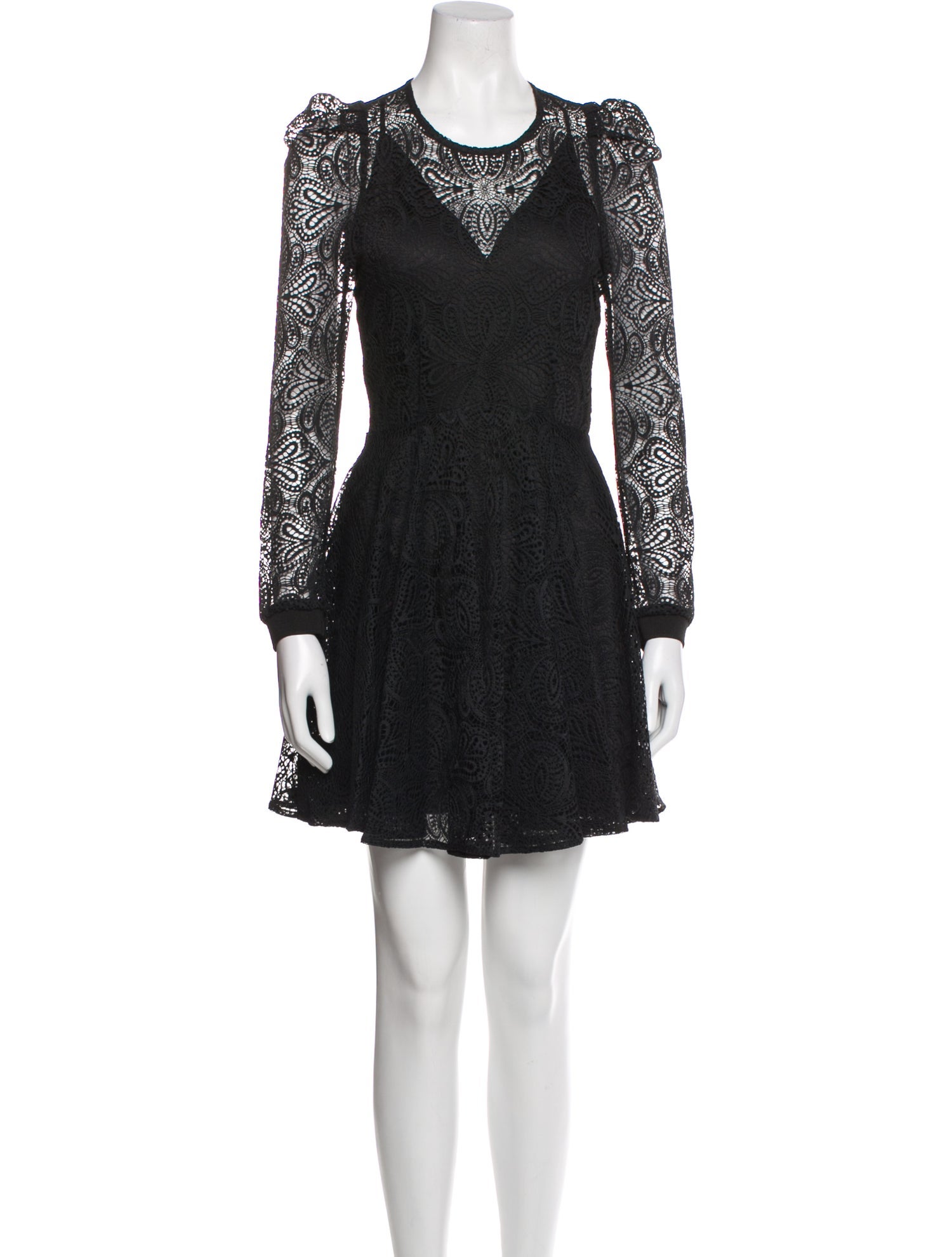 Maje Lace Pattern Mini Dress