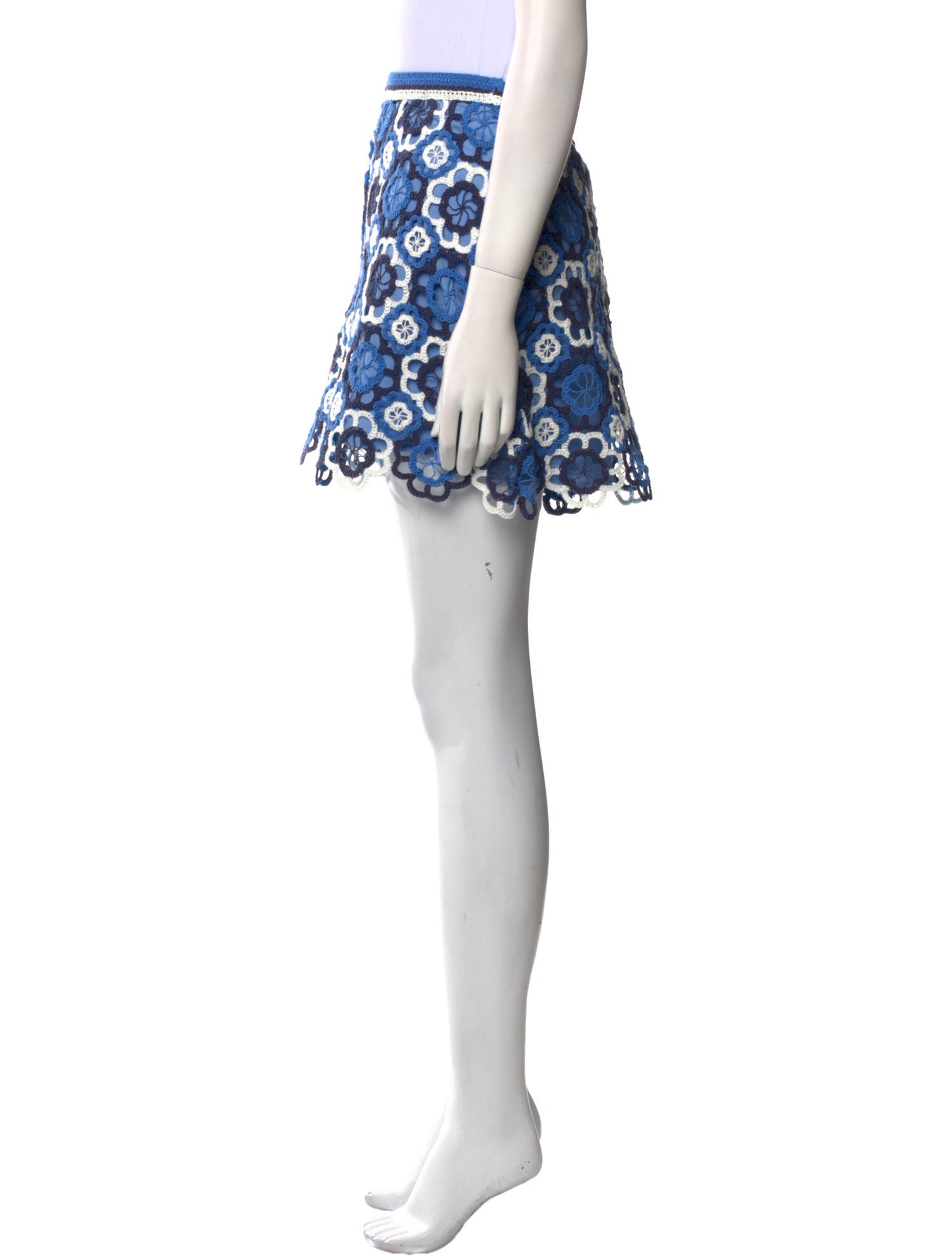 Maje Lace Pattern Mini Shorts