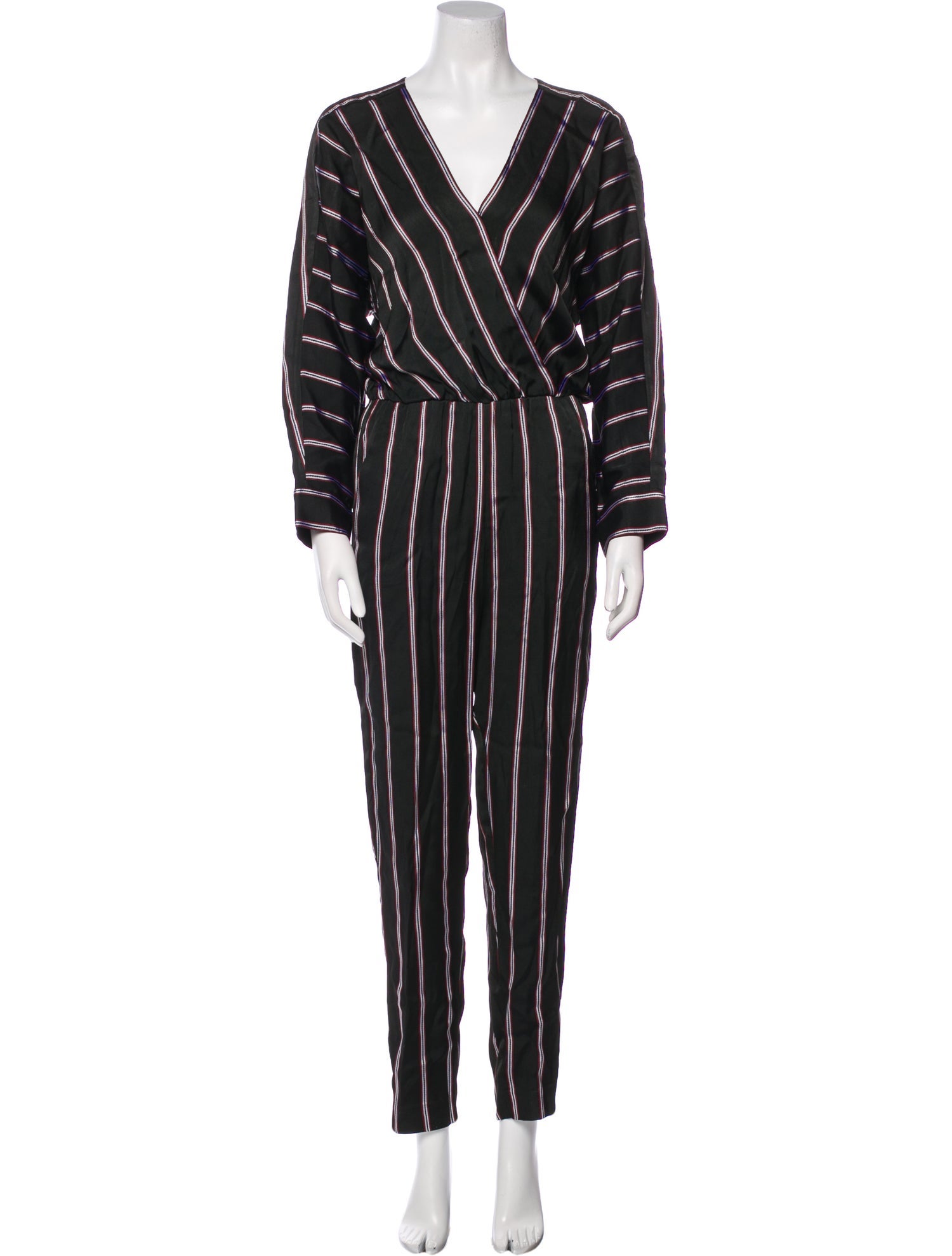 Maje Striped V-Neck Jumpsuit w/ Tags