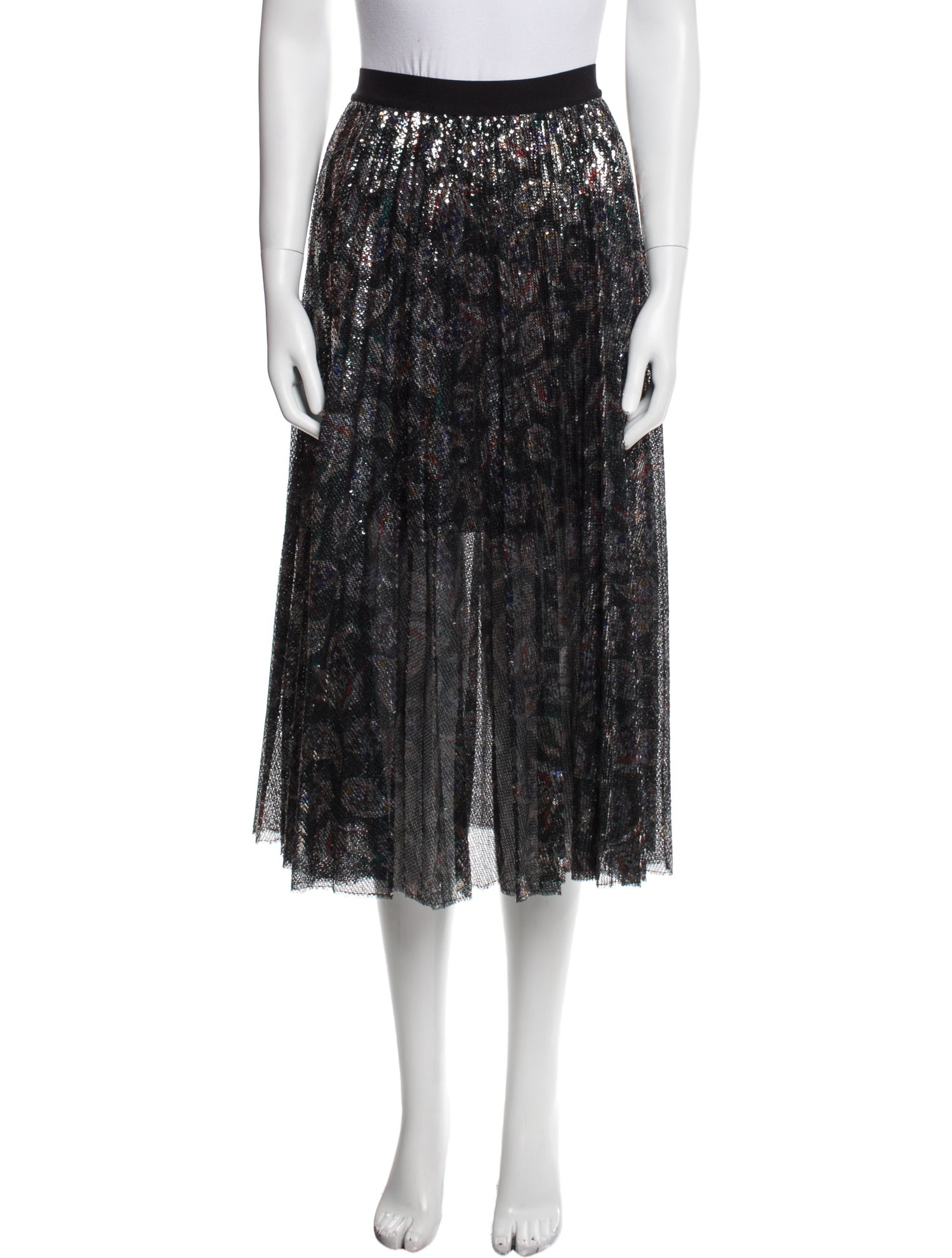 Maje Sequin Embellishments Midi Length Skirt