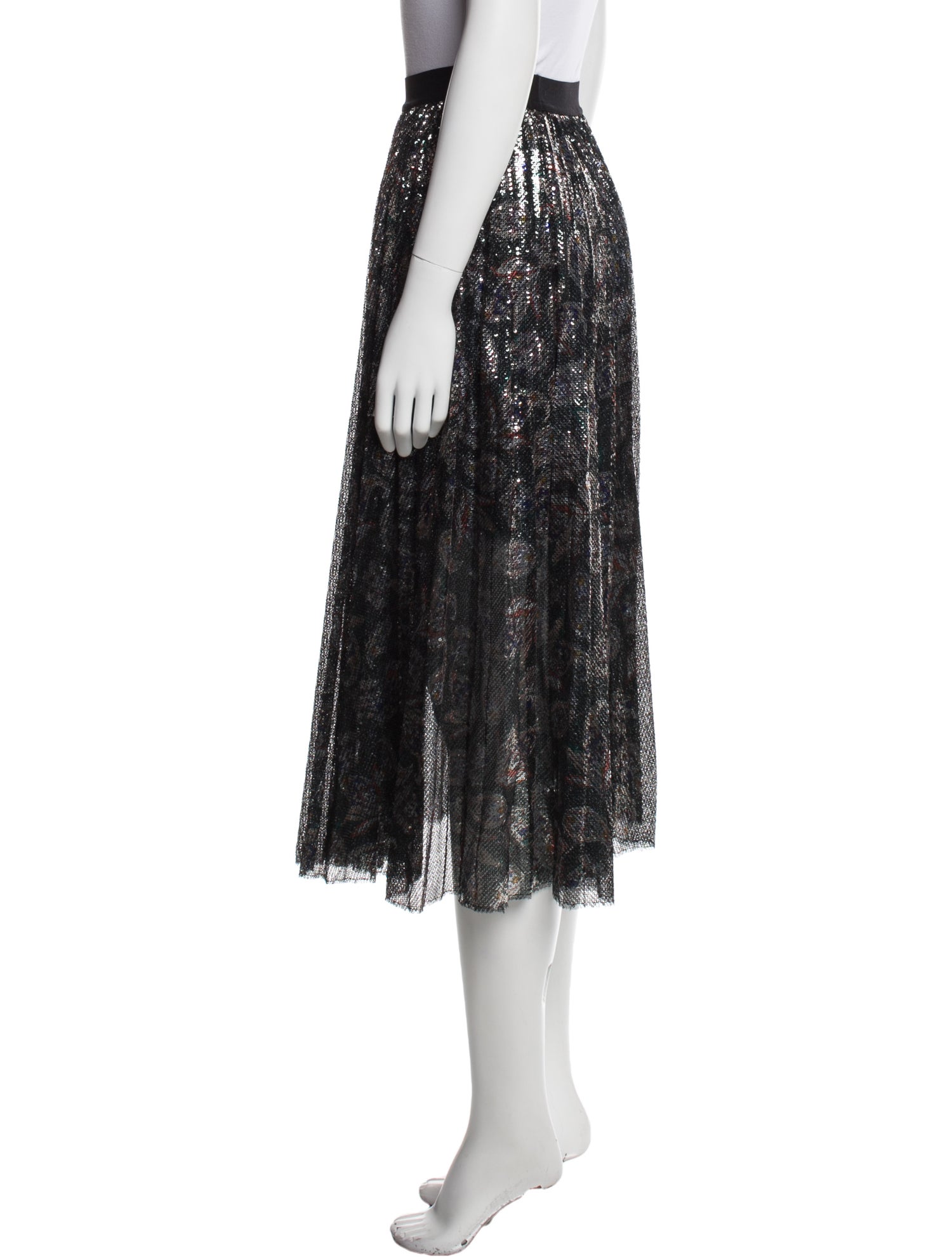 Maje Sequin Embellishments Midi Length Skirt