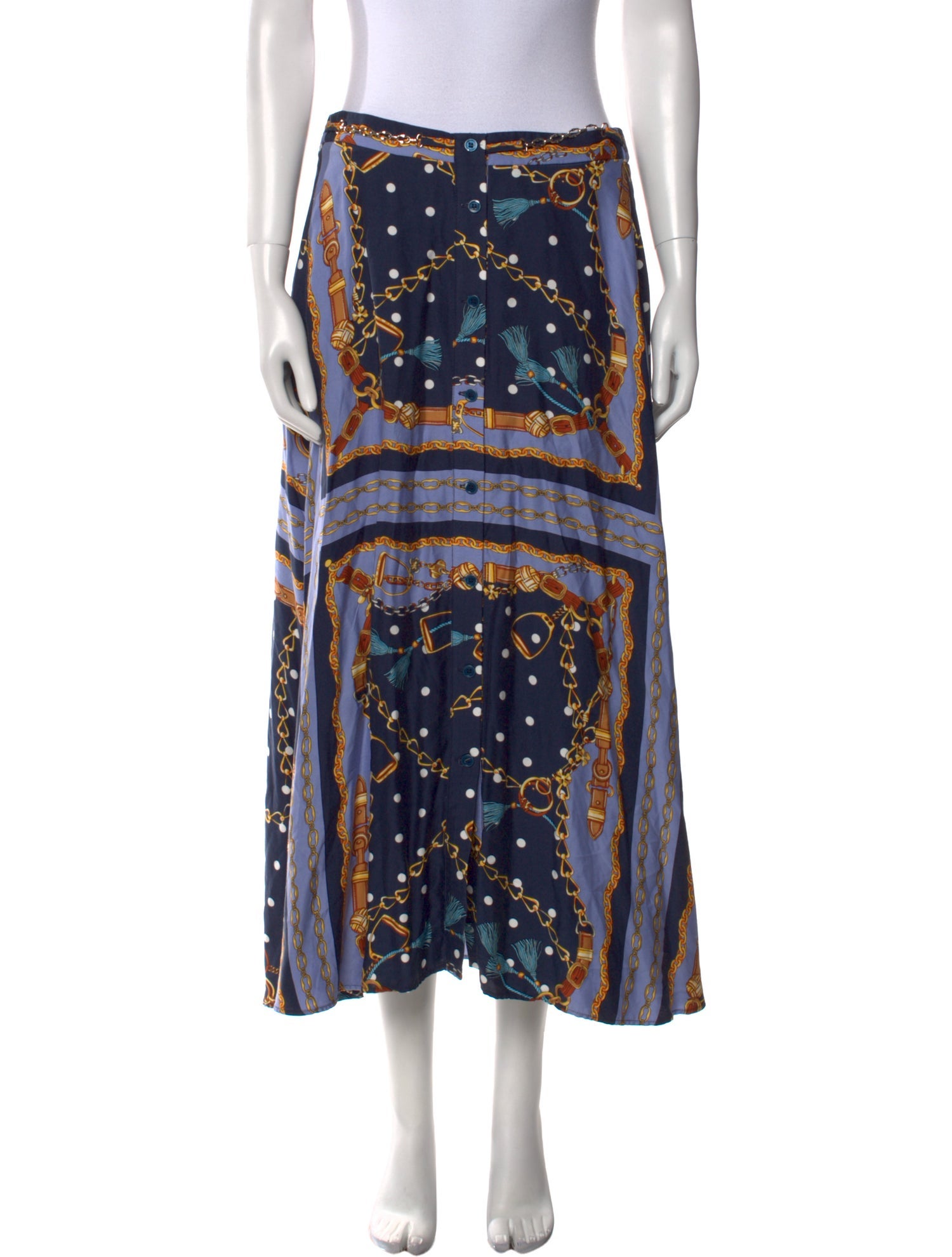 Maje Printed Midi Length Skirt