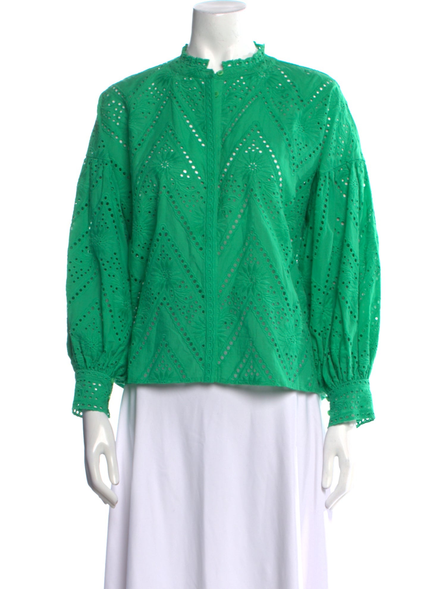 Maje Printed Mock Neck Blouse