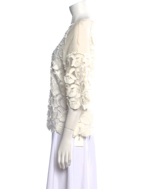 Maje Lace Pattern Scoop Neck Top