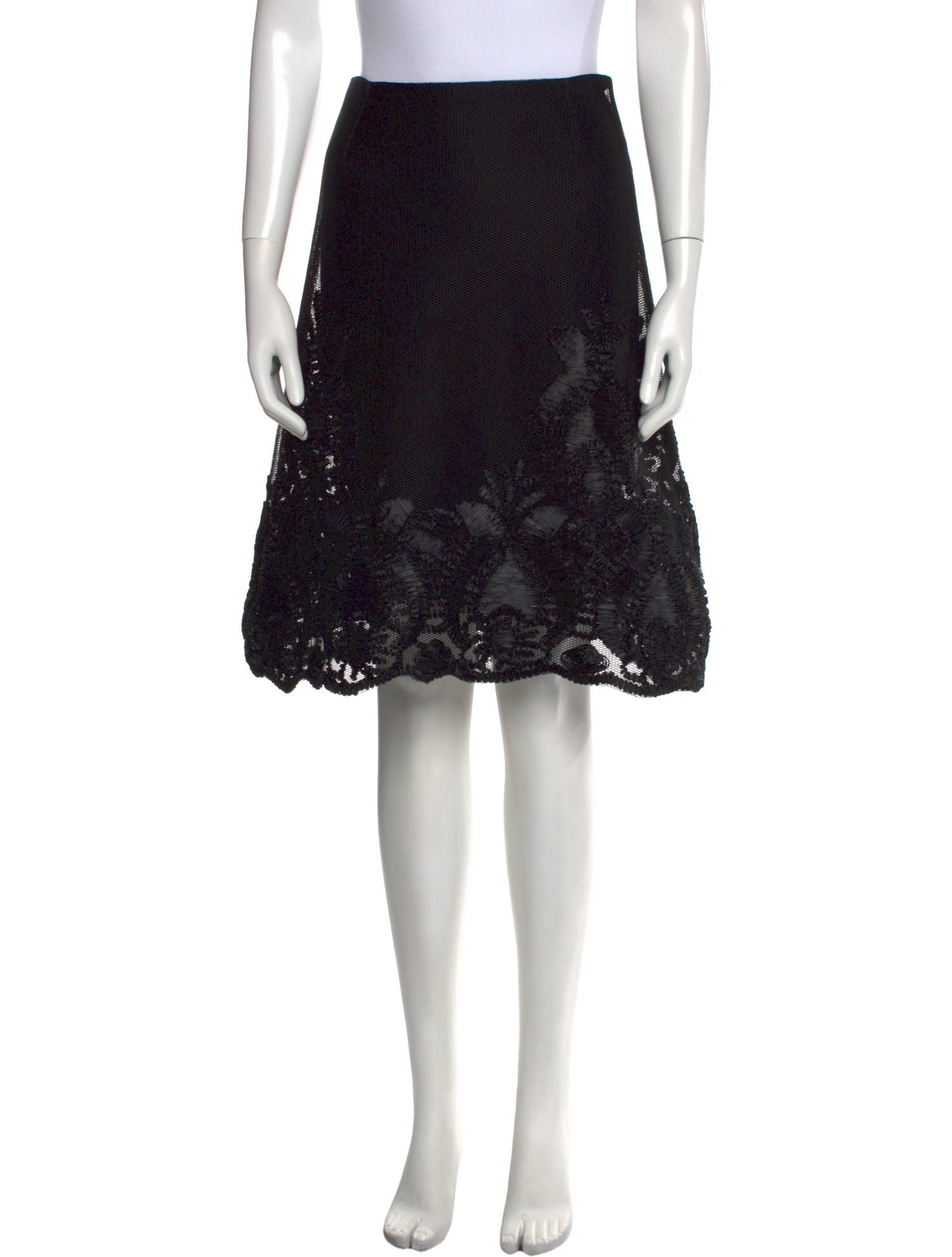 Maje Mesh Accents Knee-Length Skirt w/ Tags