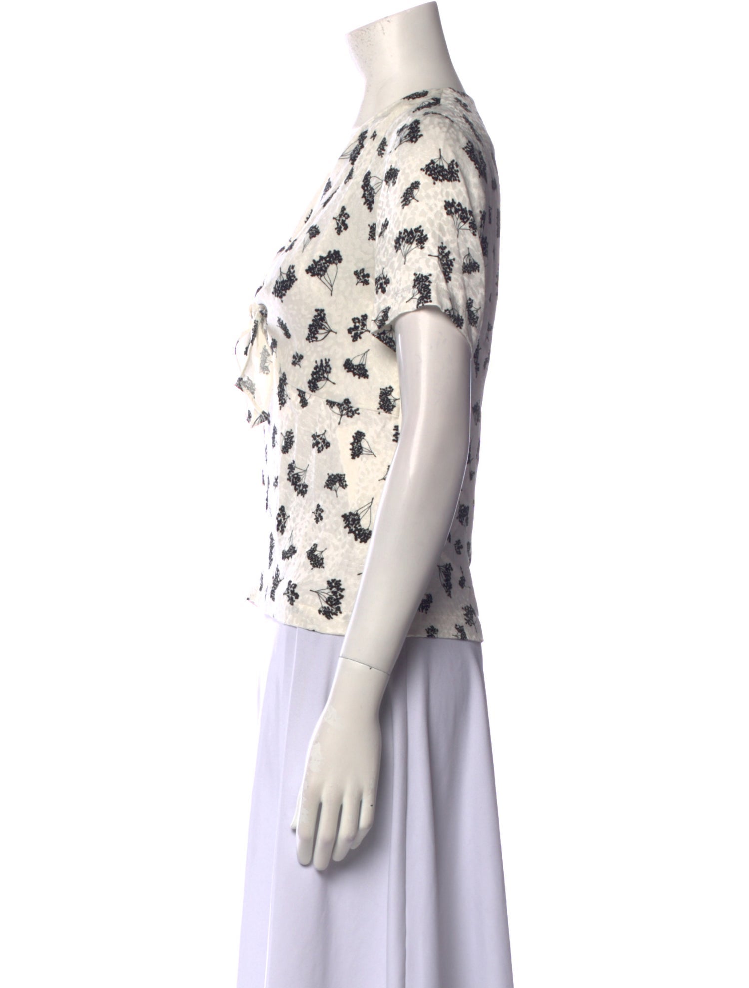 Maje Floral Print V-Neck Top